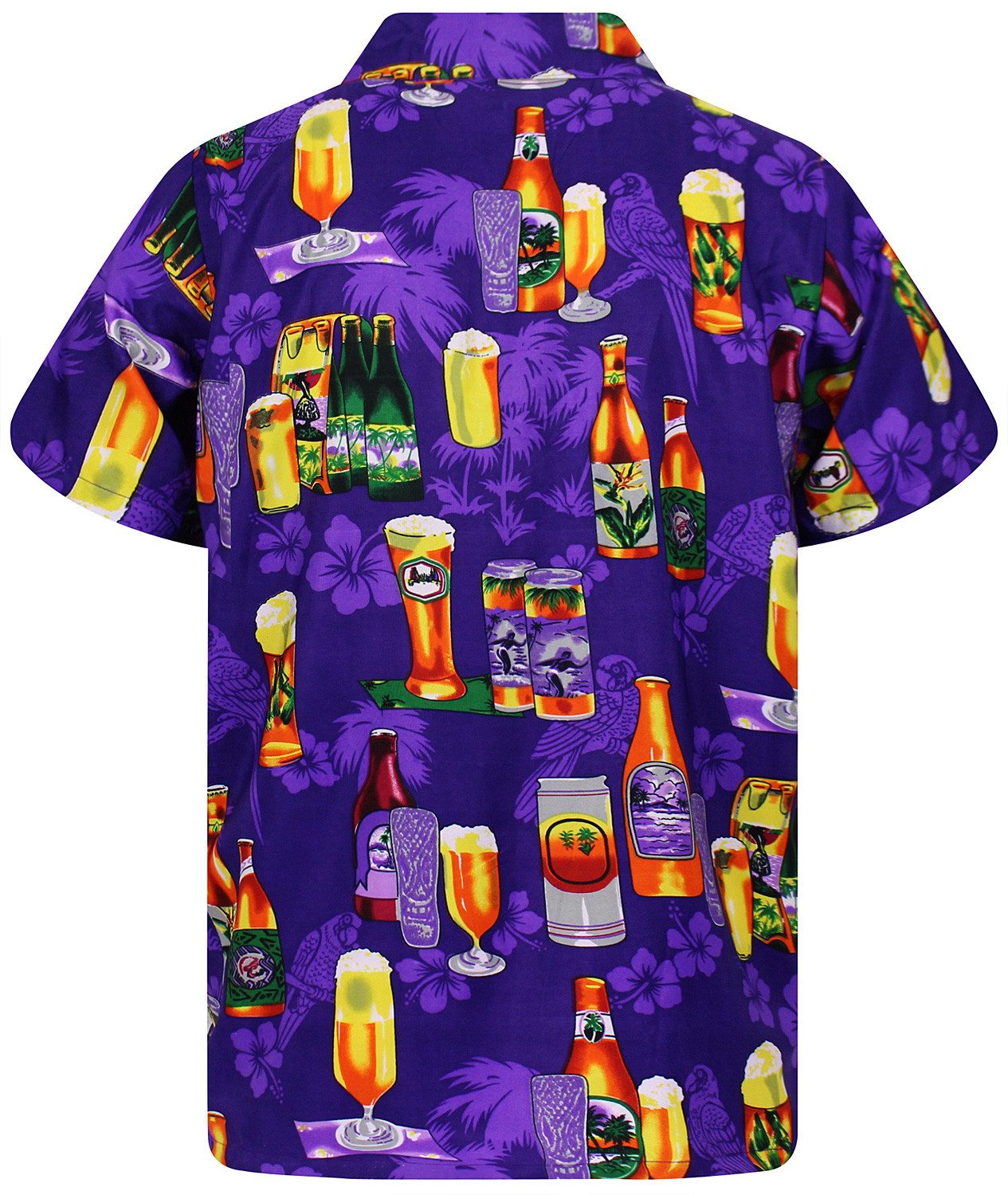 King Kameha Hawaiihemd Beerbottle Funky Hawaii-Hemd Herren Kurzarm Front-Ta günstig online kaufen