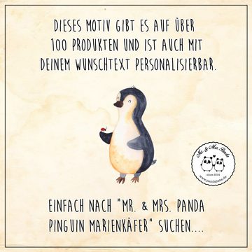 Mr. & Mrs. Panda Whiskyglas Pinguin Marienkäfer - Transparent - Geschenk, Whiskeylgas, Glück, kle, Premium Glas, Lasergravur Design