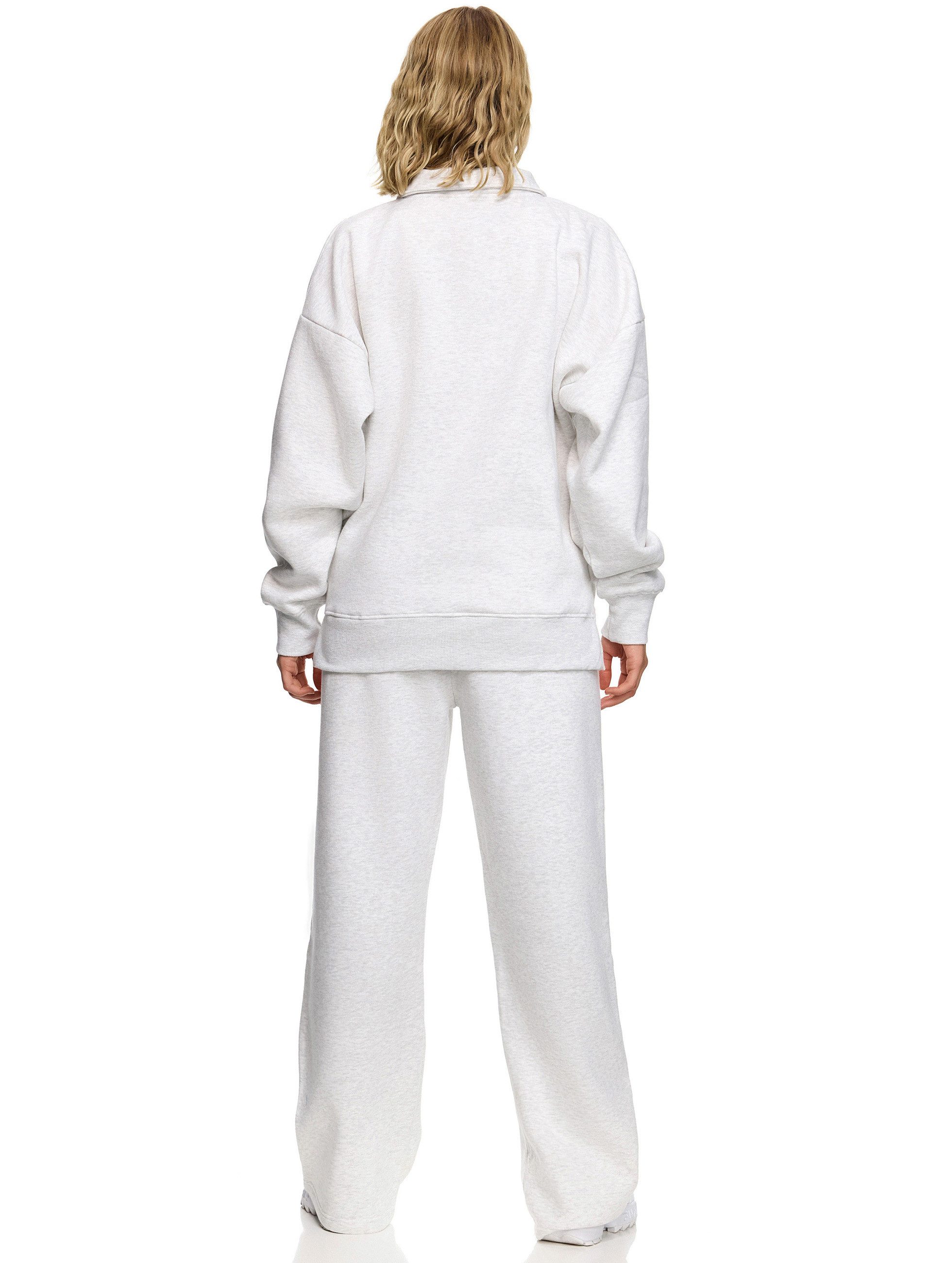 Worldclassca Jogginganzug Worldclassca Oversize Jogginganzug Wide Leg Jogger + Zip Sweatjacke, LOUNGEANZUG SPORTANZUG SUIT HOSE + HALB ZIP SWEATSHIRT