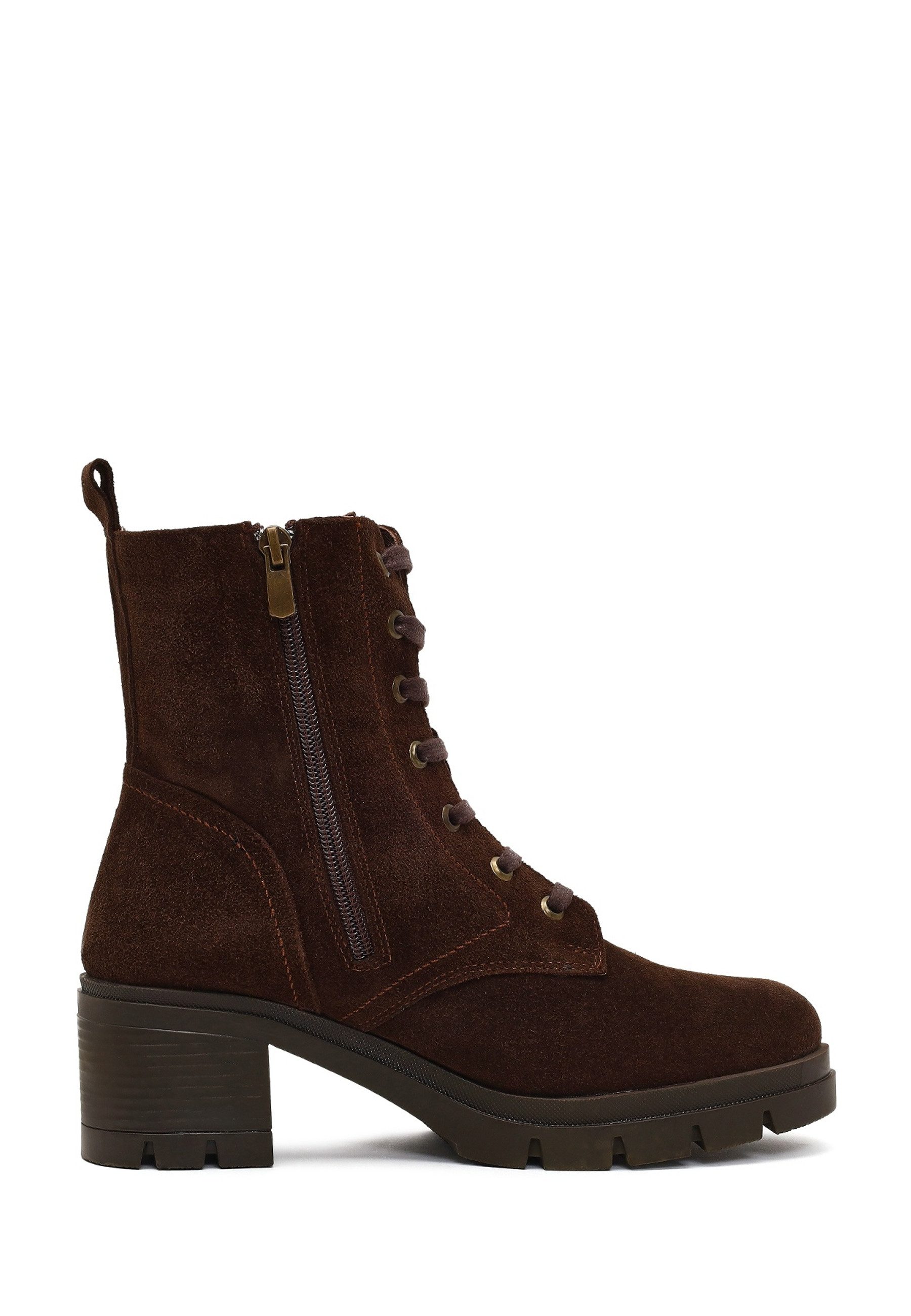 Derimod Veloursleder-Stiefel Ankleboots Echtes Wildleder, Lederfutter, Thermo Sohle, Blockabsatz