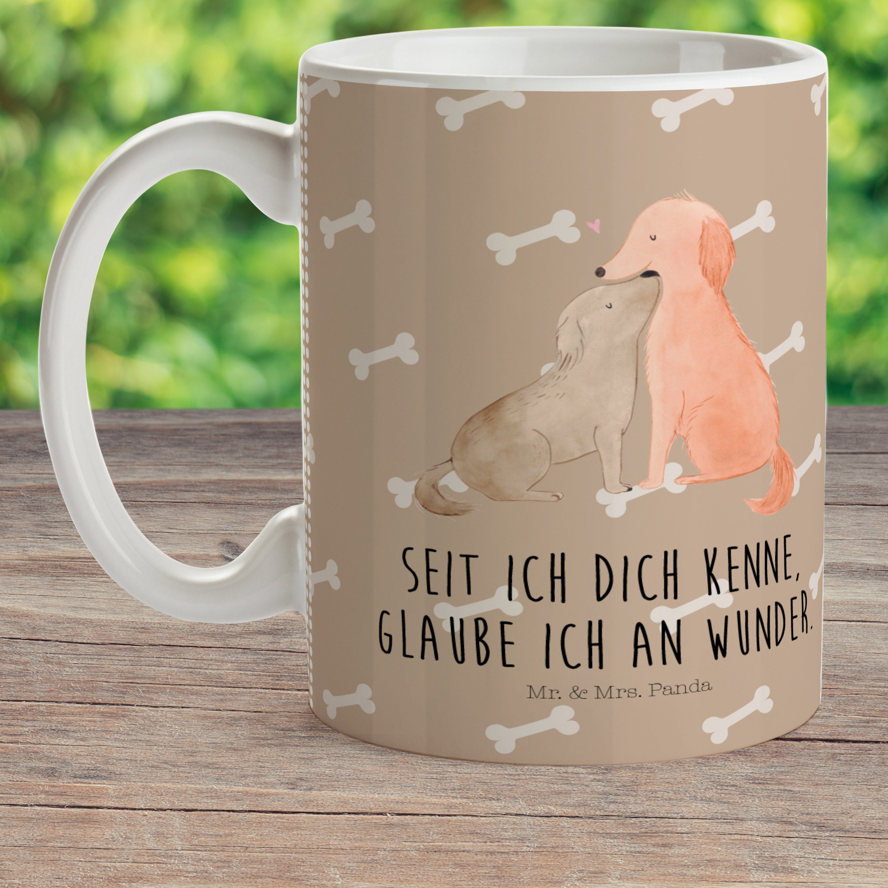 Liebe Kunststoff - Mrs. Hundemotiv, - Kunststo, Hundeglück & Geschenk, Hunde Mr. Panda Liebespaar, Kinderbecher