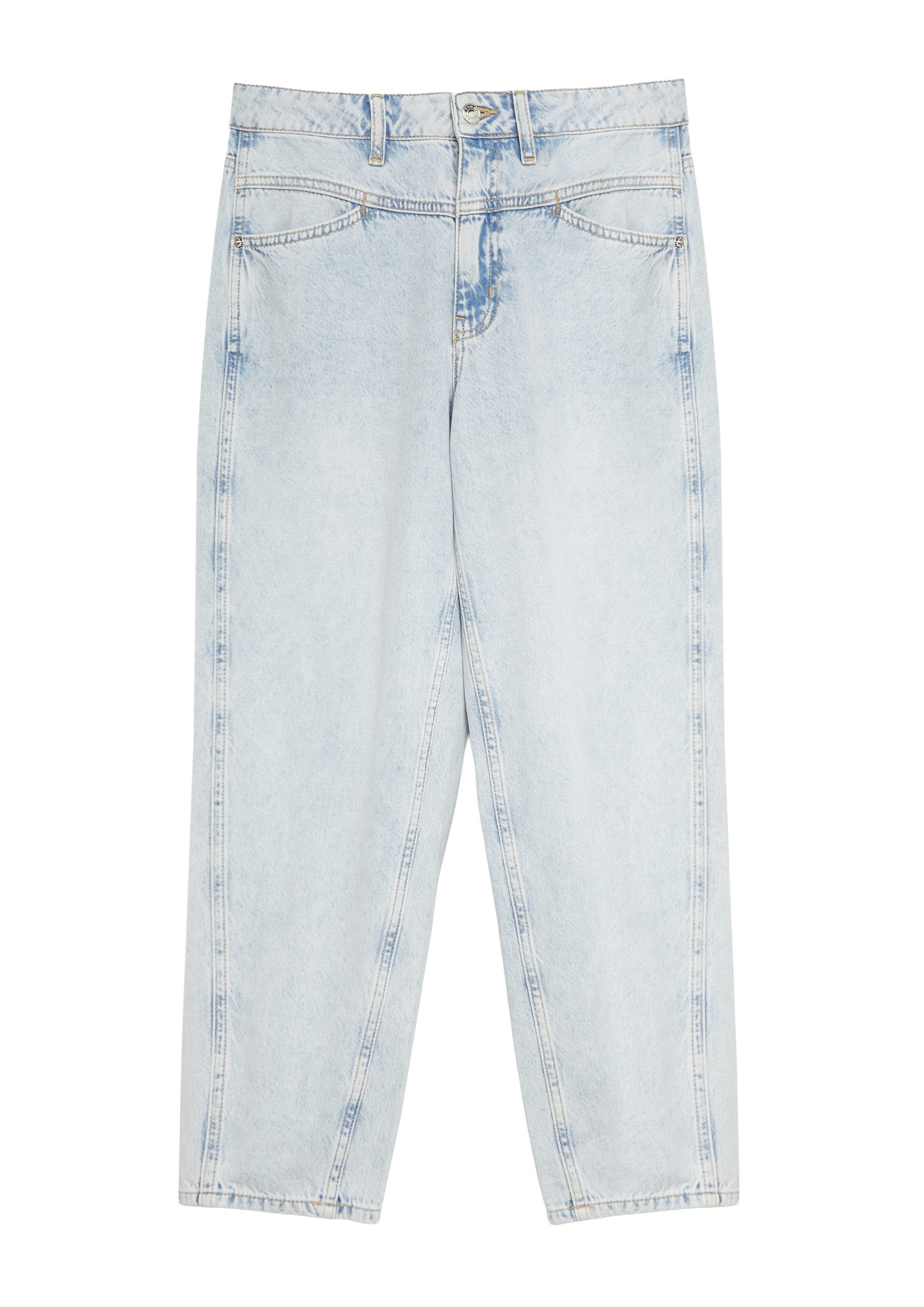 comma Weite Jeans Jeans-Hose Barrel Leg Jeans mit Ziernähten günstig online kaufen