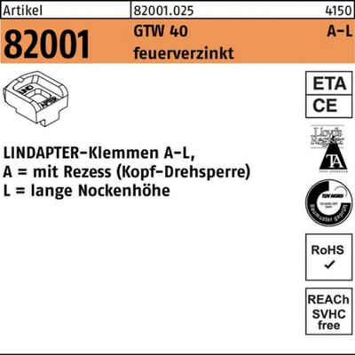 Lindapter Klemmen 100er Pack Klemmen R 82001 GTW 40 LM 10/7,0 feuerverz. 1 Stück LINDAP