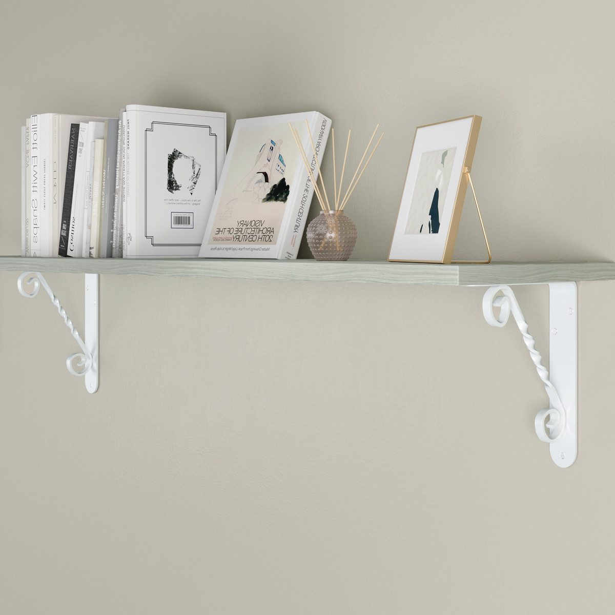 MS Beschläge Garderobenhalter Regalhalter Regalkonsole Weiß Regalwinkel Konsole