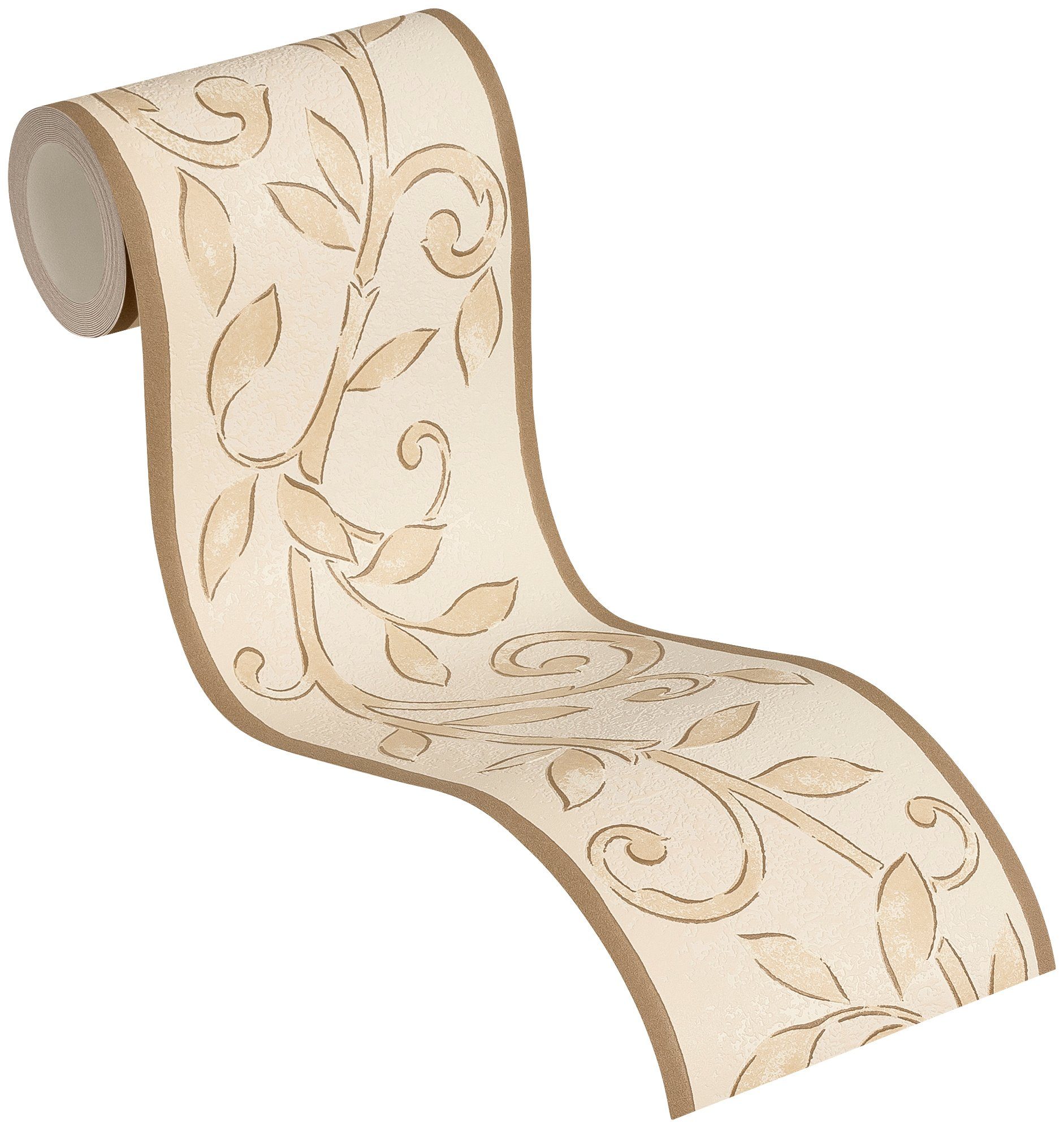 A.S. Création Bordüre Only Borders, aufgeschäumt, unifarben mit Farbeinsatz, Tapete Bordüre Einfarbig Barock