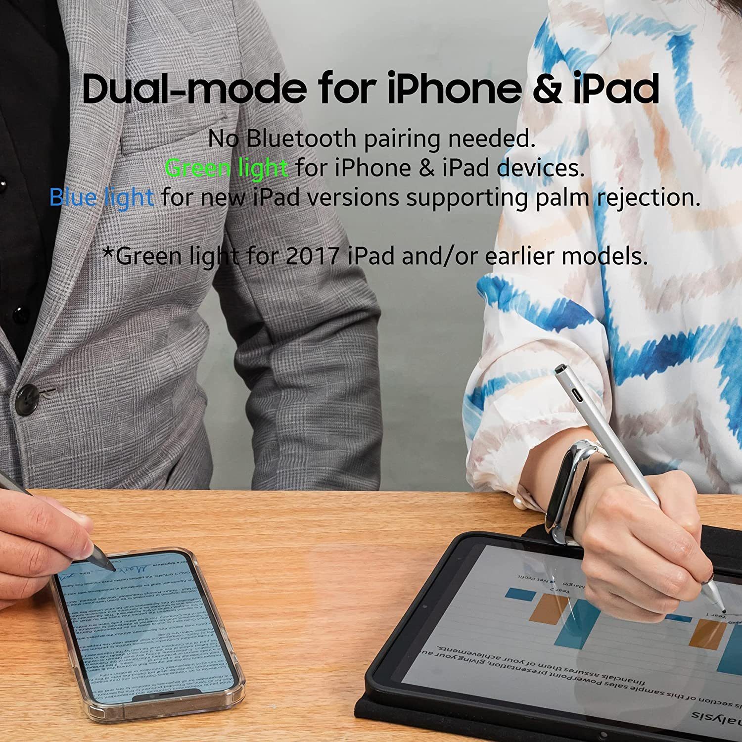 Adonit Eingabestift »Neo Duo« (iPhone / iPad Eingabestift mit Palm  Rejection) [Dünne Spitze, Kein Bluetooth erforderlich]