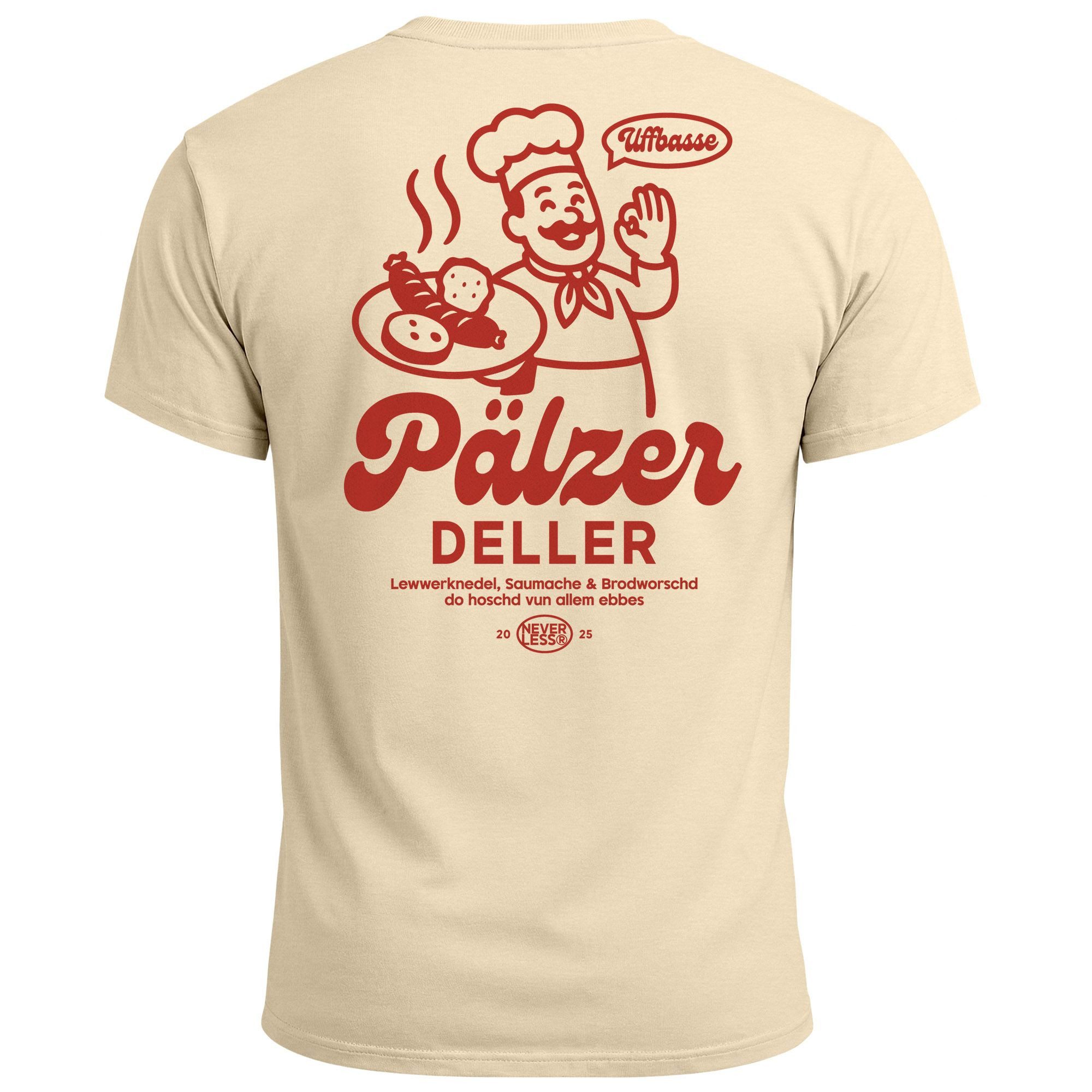 Print-Shirt Herren T-Shirt Backprint Pfalz Design Pfälzer Dialekt Spruch Lustig