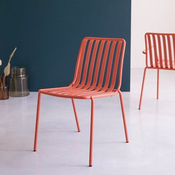 Tikamoon Esszimmerstuhl Gaby Stuhl aus Metall orange