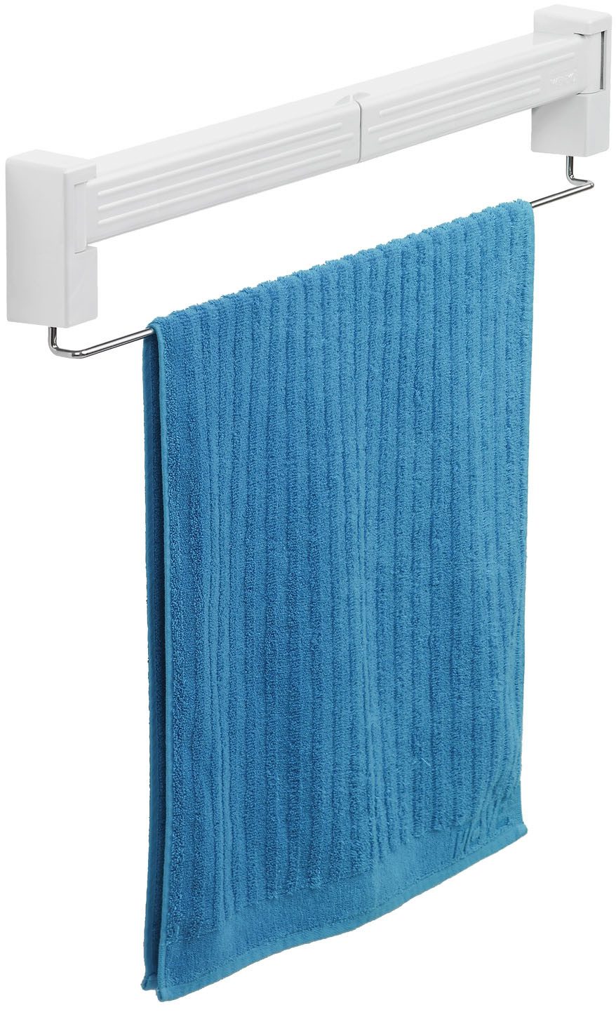 WENKO Balkonwäschetrockner Modell Butterfly, Wäschetrockner zur Wandmontage, 3,5 m Trockenlänge, mit Handtuchstange