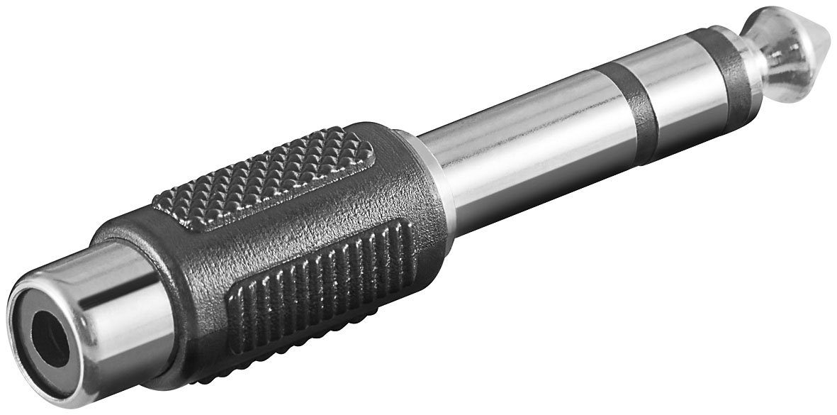 Stecker mm Klinkenstecker Cinch 6,35 stereo Goobay Audio-Adapter auf Kupplung goobay