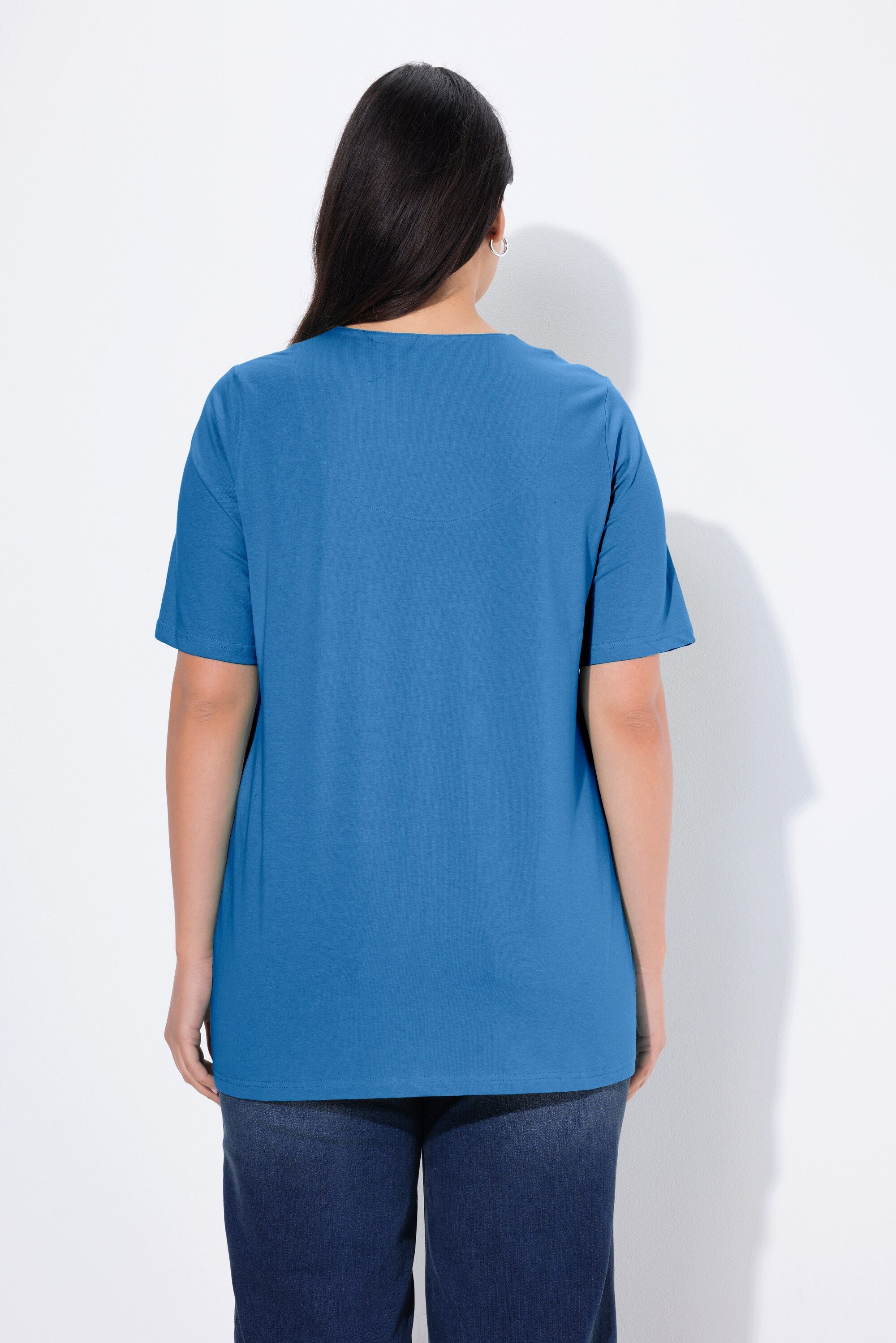 Ulla Popken T-Shirt T-Shirt A-Linie Tunika-Ausschnitt Halbarm – Bild 3 von 4