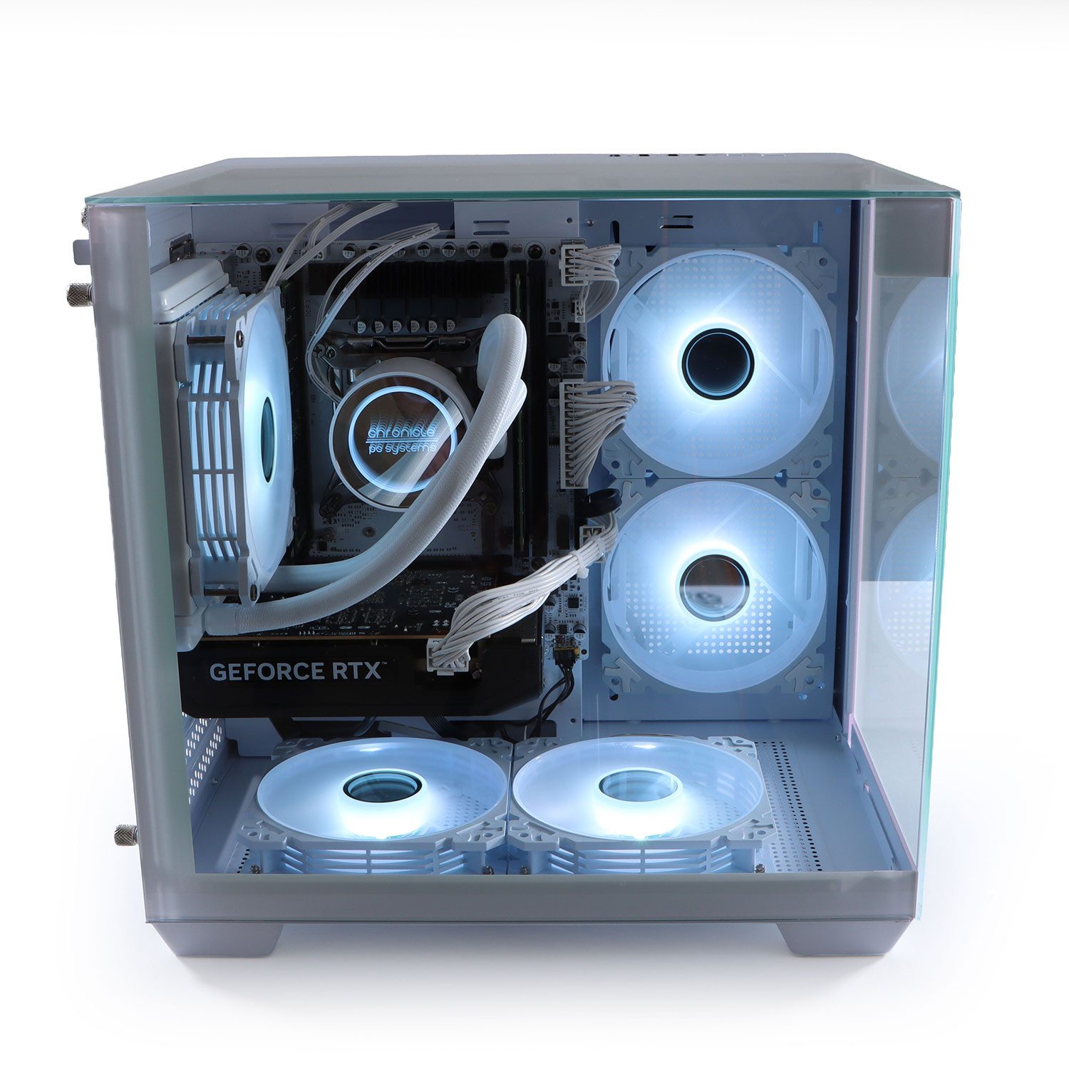 Chronicle GAMING PC TRIORAMA RTX 3050 16GB 240GB Wasserkühlung Weiß PC (Intel INTEL XEON E5, NVIDIA RTX 3050 6 GB, 16 GB GB RAM, 240 GB SSD, Wasserkühlung) – Bild 4 von 5