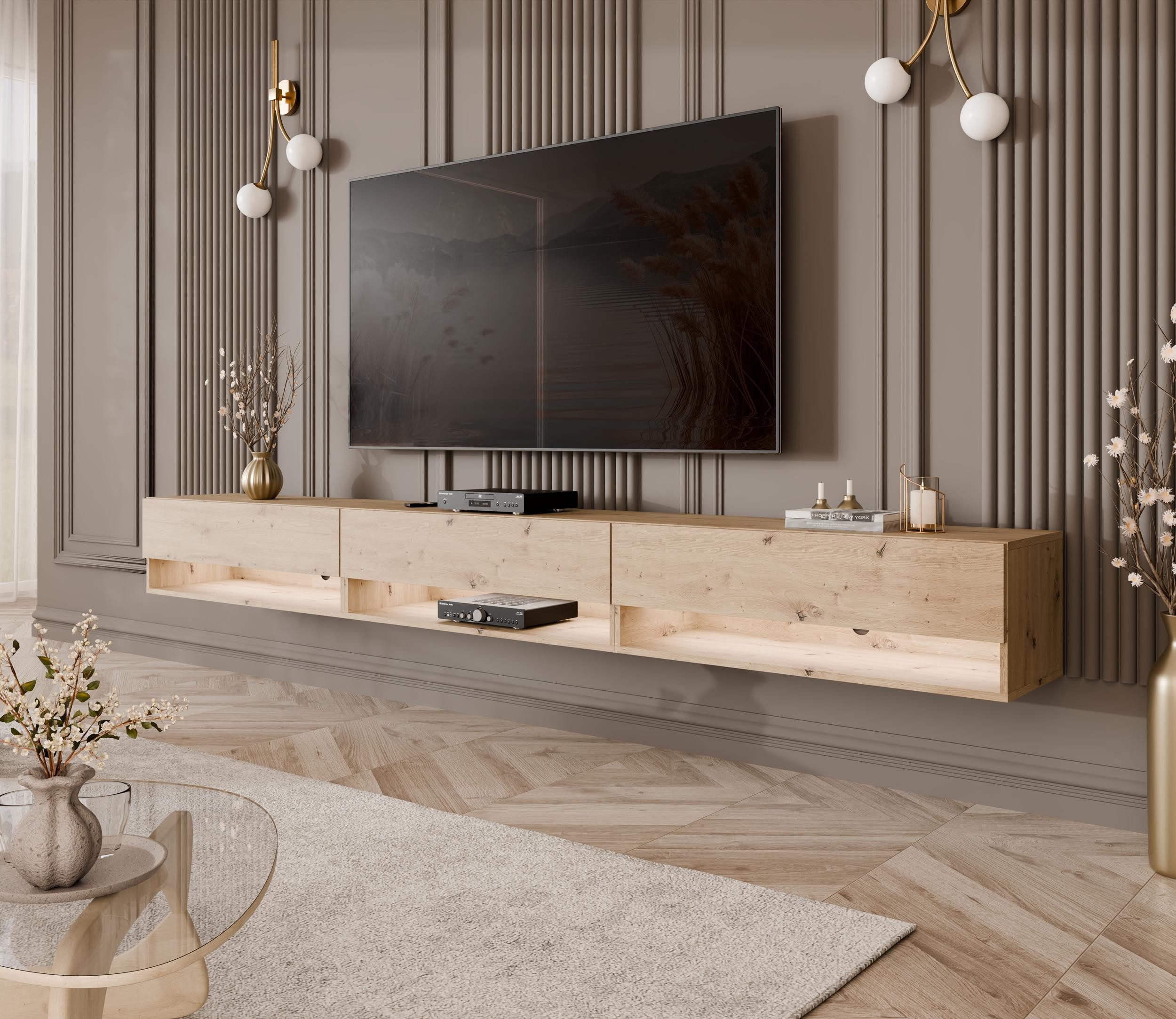 ALLHOUSE24 TV-Schrank ALISSE LOFT hängender Unterschrank Farbe Artisan Eich günstig online kaufen