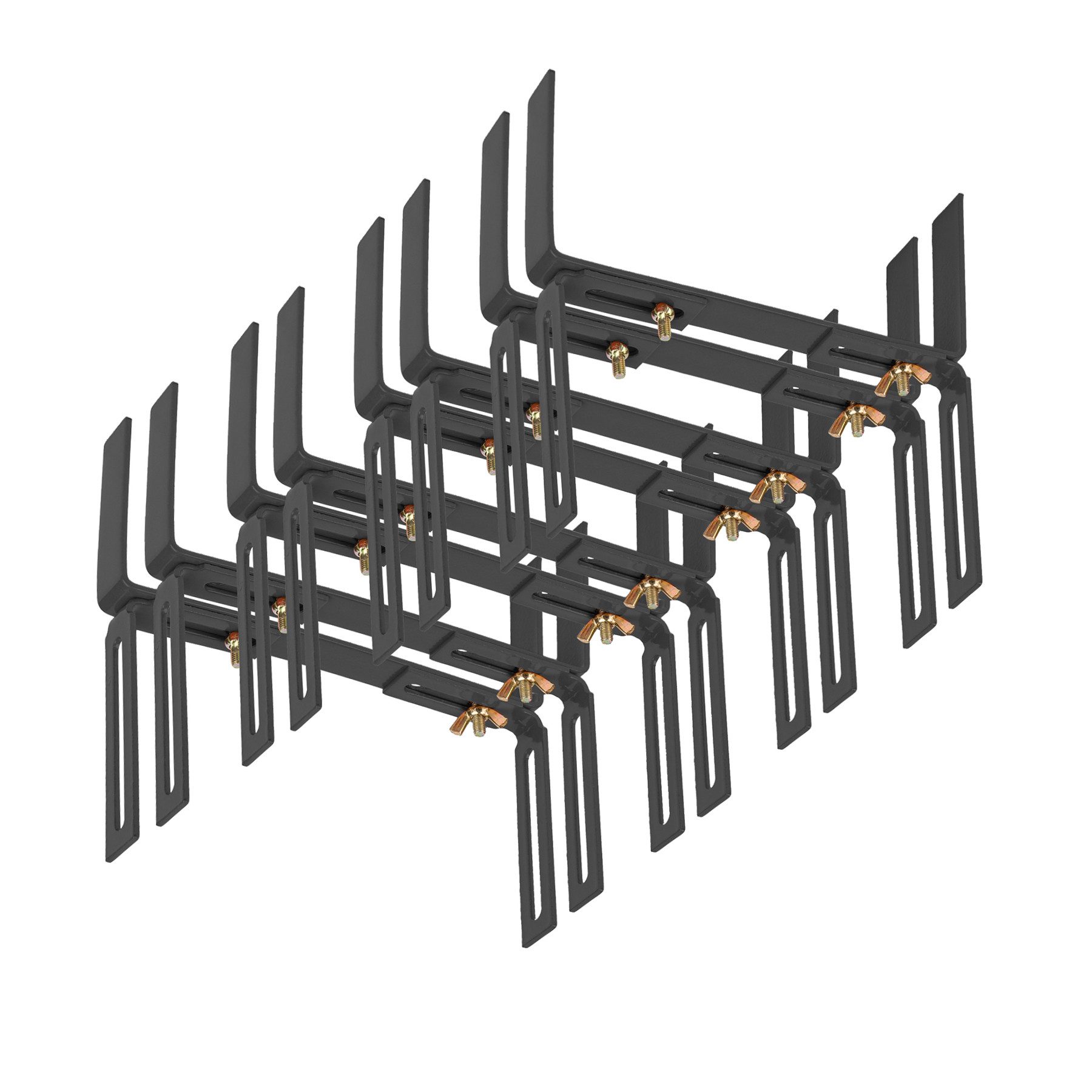 BigDean Blumenkastenhalter Standard H-Form Kasten Halter Balkonkastenhalter, bis 20 kg belastbar, Werkzeugfrei Verstellbar, Set, 4-St., Kastenhalter H-Form, Blumenkastenhalter H-Form, Brüstungen, Mauer oder Geländer