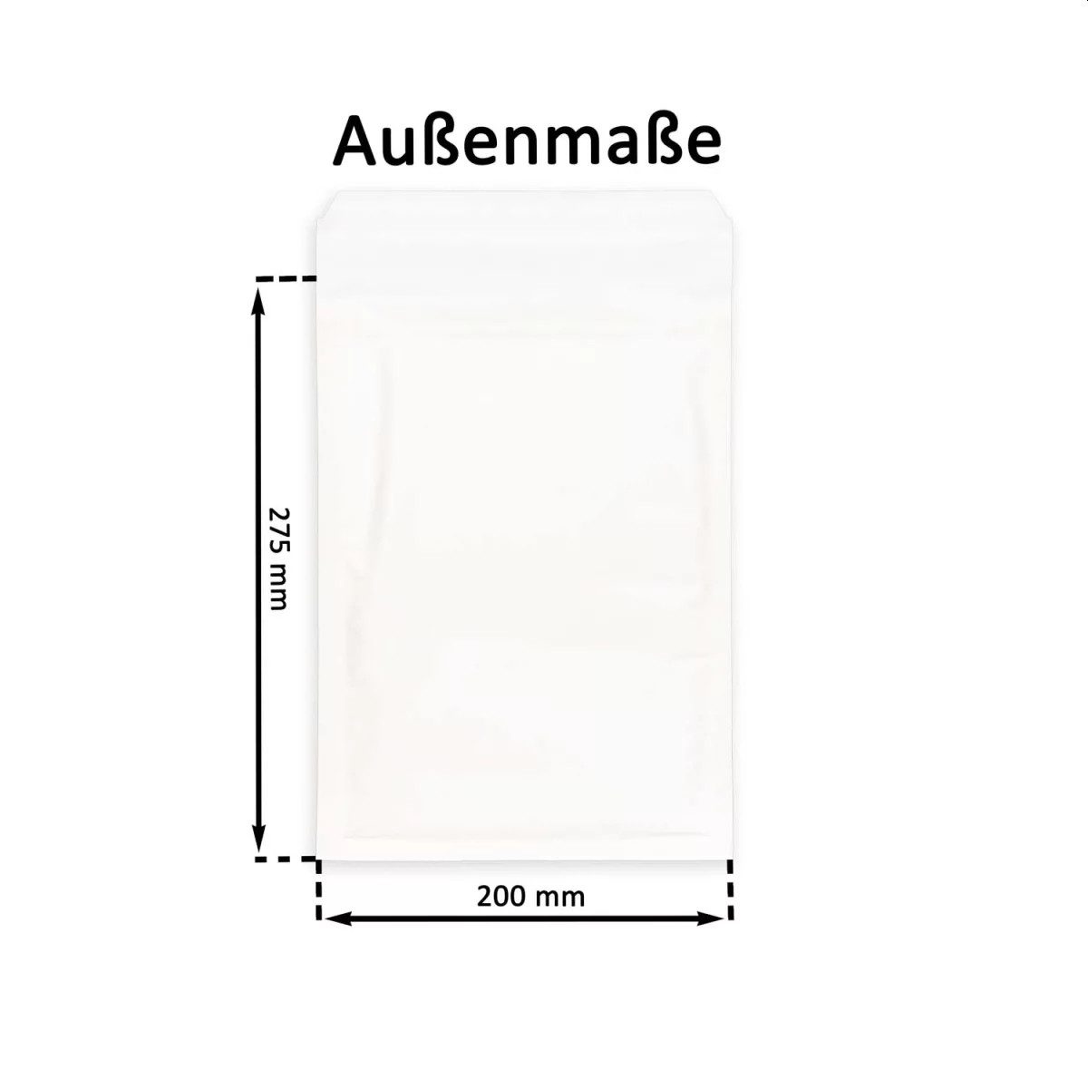 WestCraft Versandtasche Selbstklebende Luftpolsterumschläge - Versandtaschen komplett weiß, Komplett Weiß - ohne Aufdruck - weiss vorne & hinten, Made in German – Bild 5 von 5