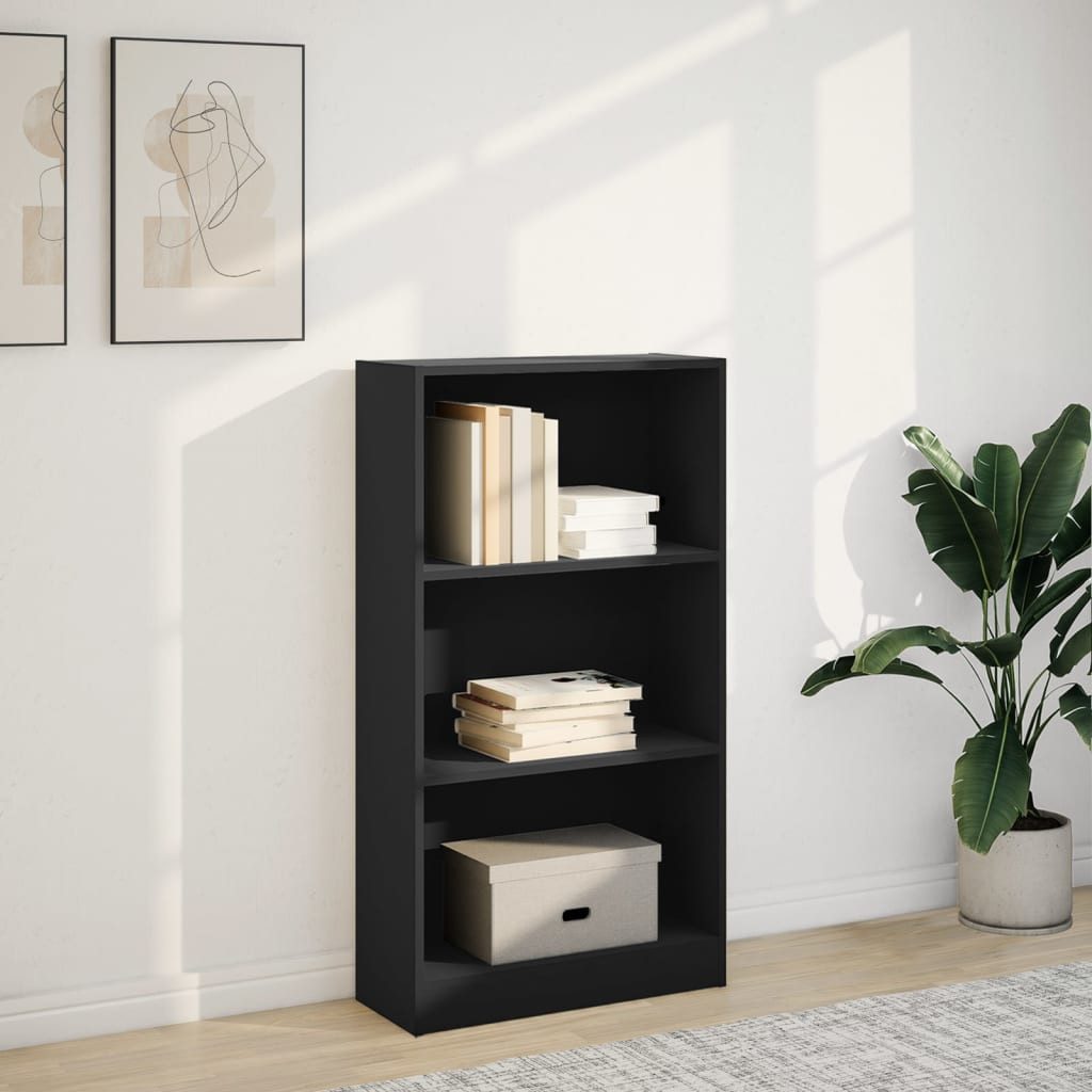 vidaXL Bücherregal Bücherregal Schwarz 60x24x109 cm Holzwerkstoff, 1-tlg. günstig online kaufen