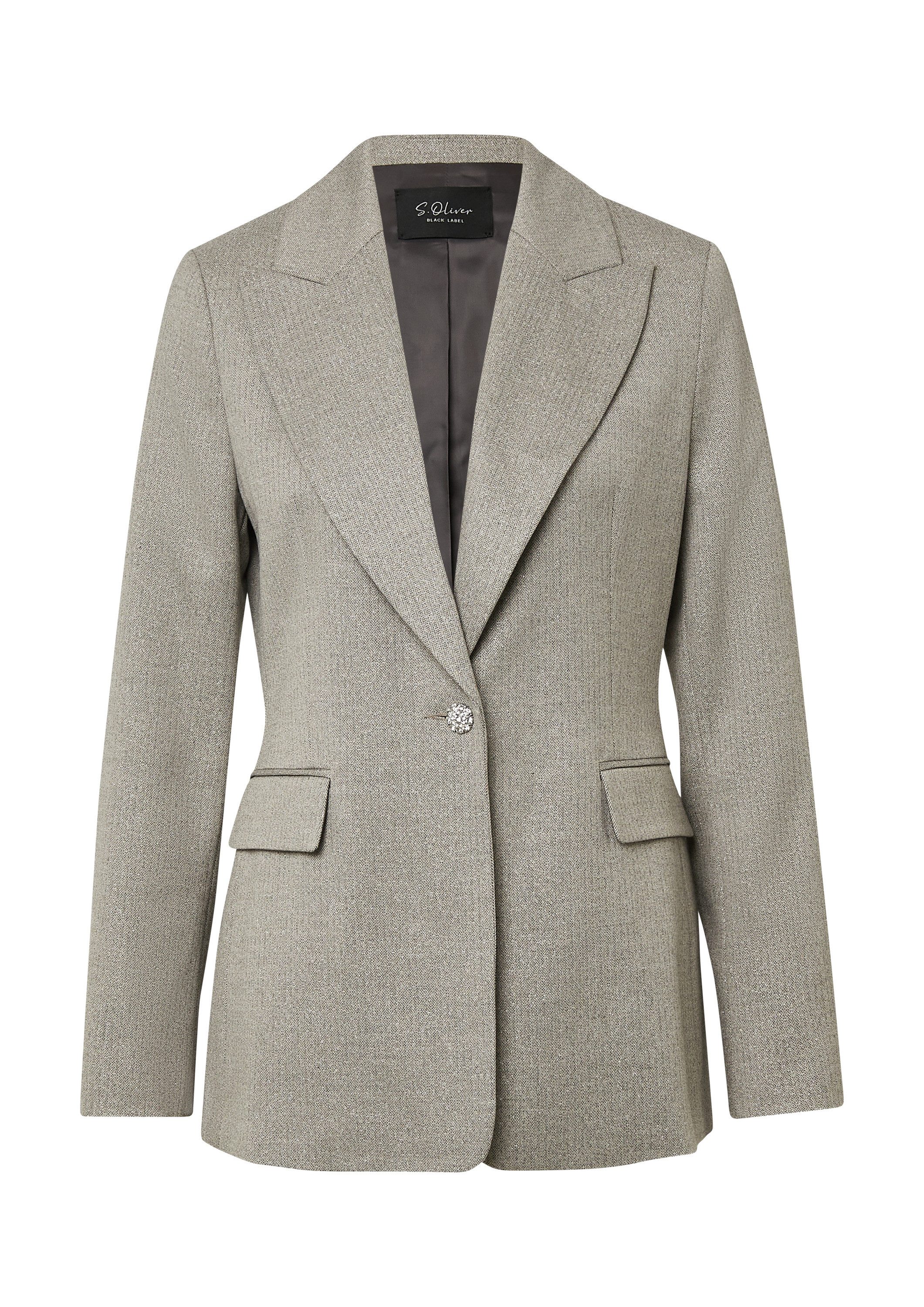 s.Oliver Jackenblazer Indoor-Blazer Eleganter Blazer im Slim Fit mit Glitzergarn