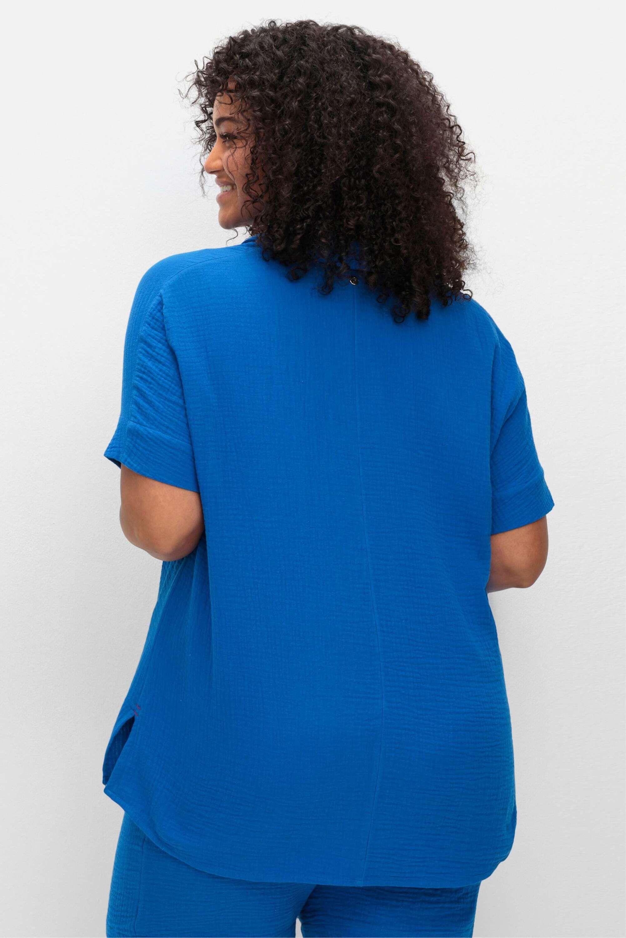 Sheego Klassische Bluse Hemdbluse Kurzarm günstig online kaufen