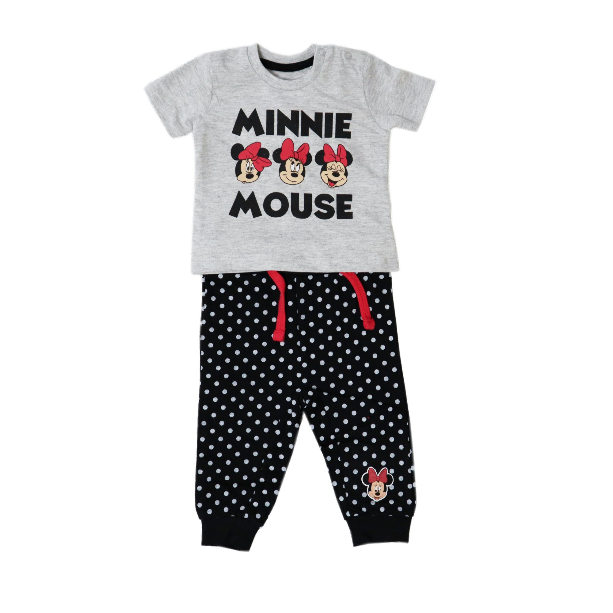 Langarmshirt Grau Disney Minnie Maus Gr 62-92 Baby Shirt und Hose Set 