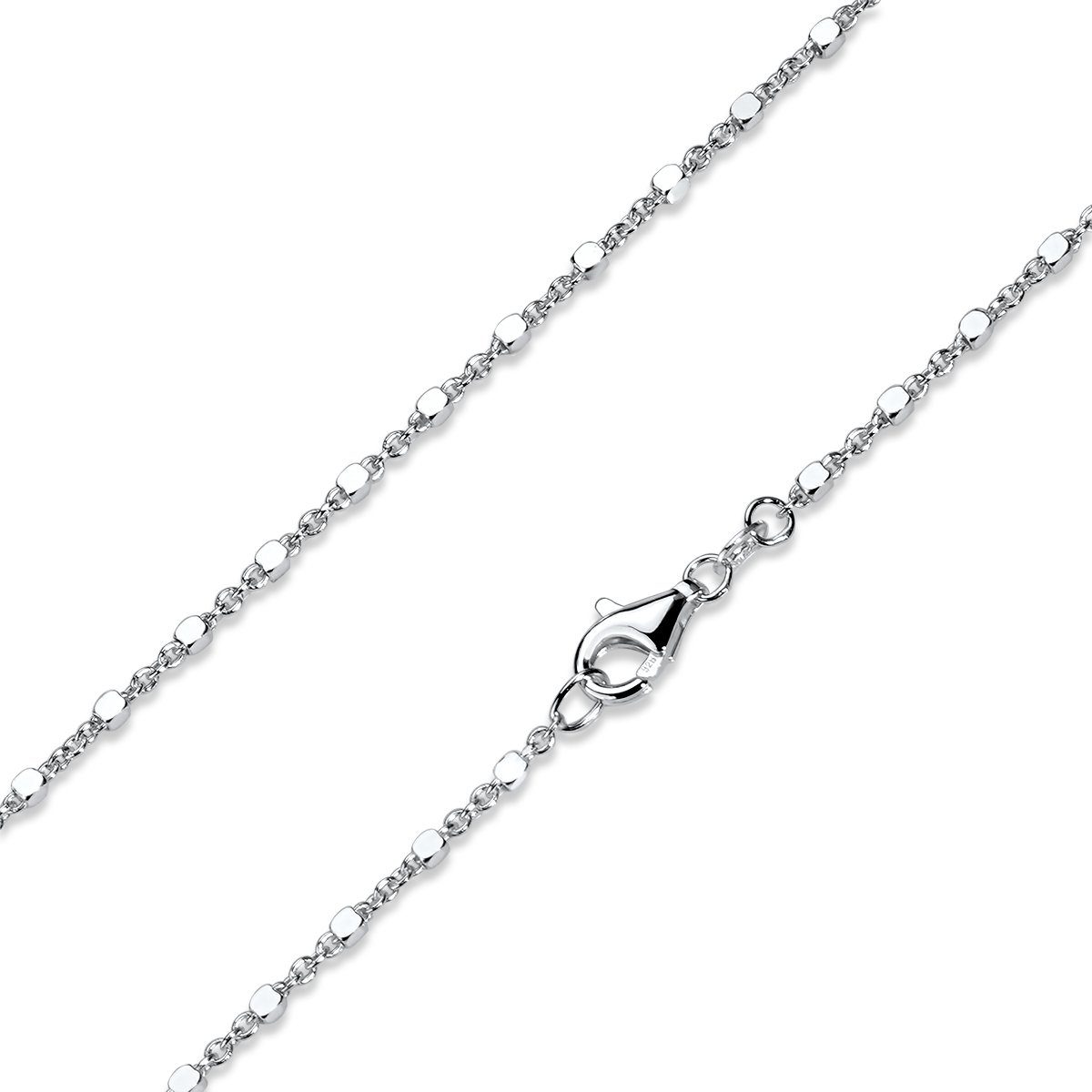 Materia Gliederkette Damen Silber Würfelkette modern K107, 925 Sterling Silber