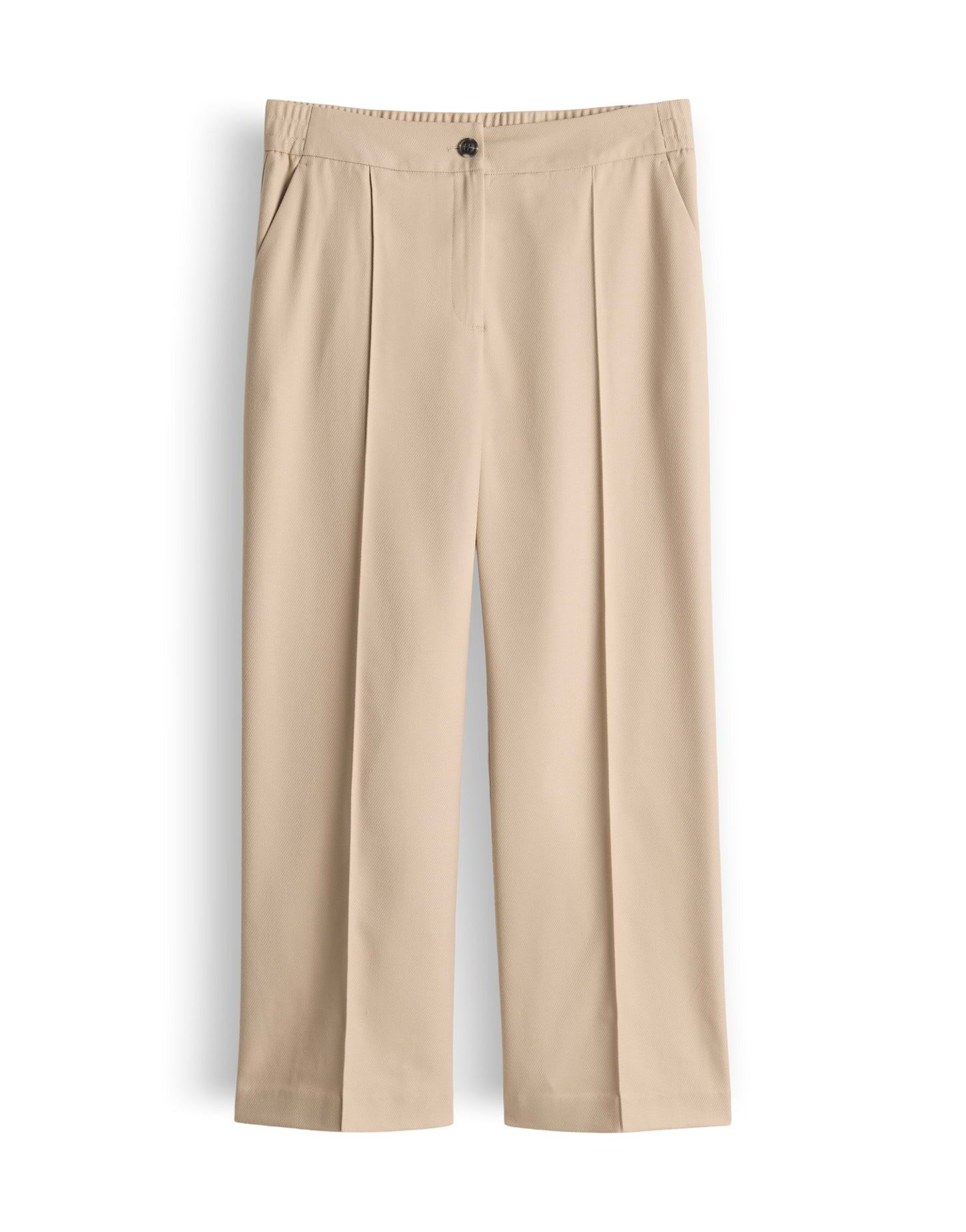OPUS Stoffhose Verkürzte City Pant in Twill Optik Schräge Eingrifftaschen, abgesteppte Biese vorne