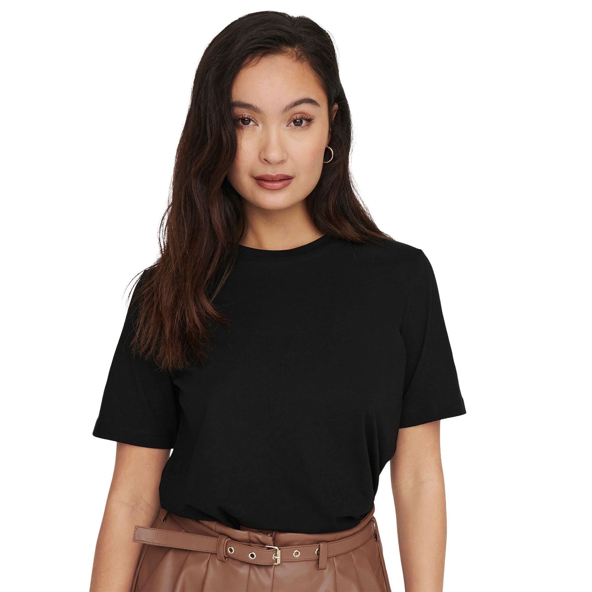 ONLY T-Shirt Damen T-Shirt 4er Pack Baumwolle ONLONLY TEE 4P (Packung, 4er Pack)