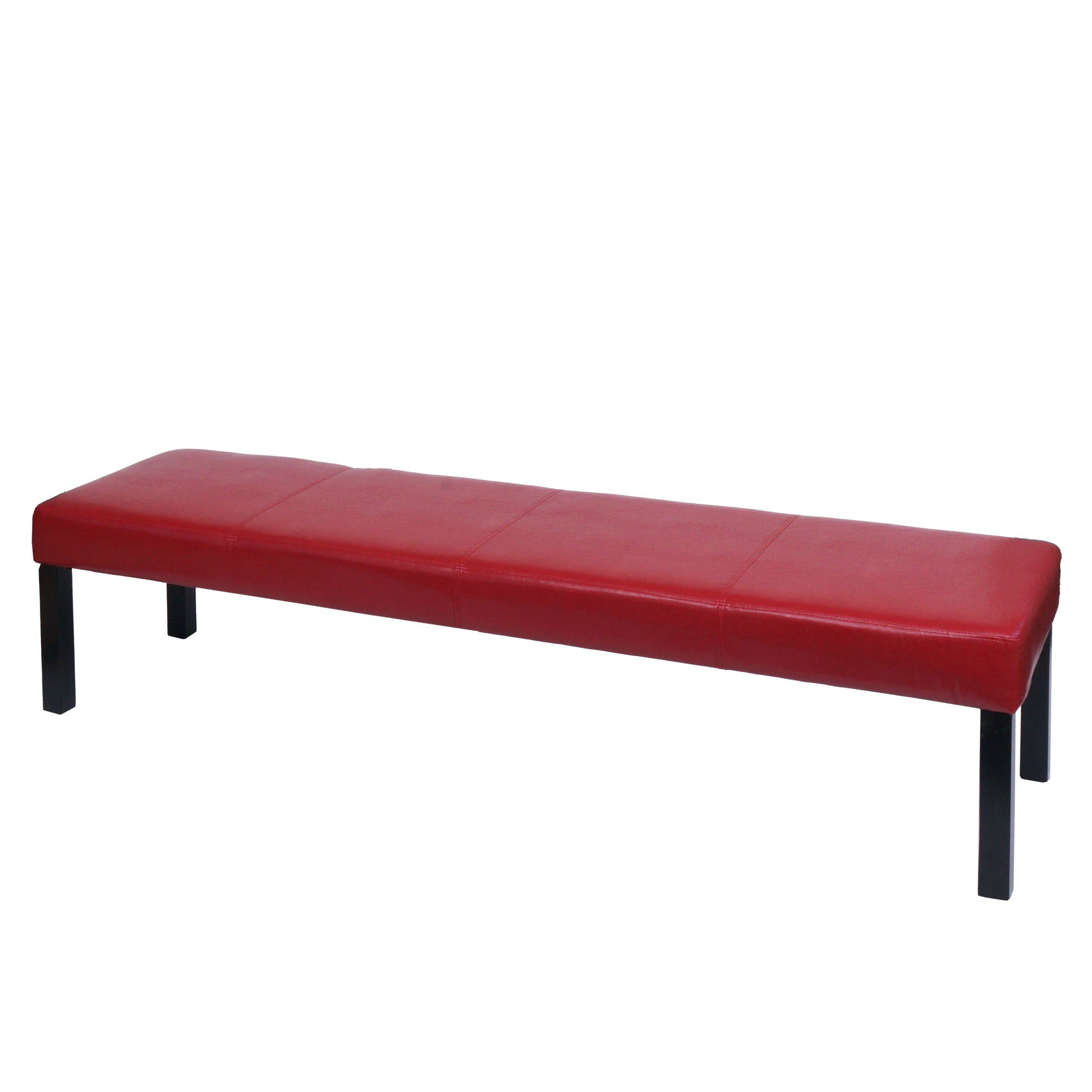 Sitzfläche, rot modernes | Design, schwarz Füße Gepolsterte Sitzbank MCW Stabile M37S,