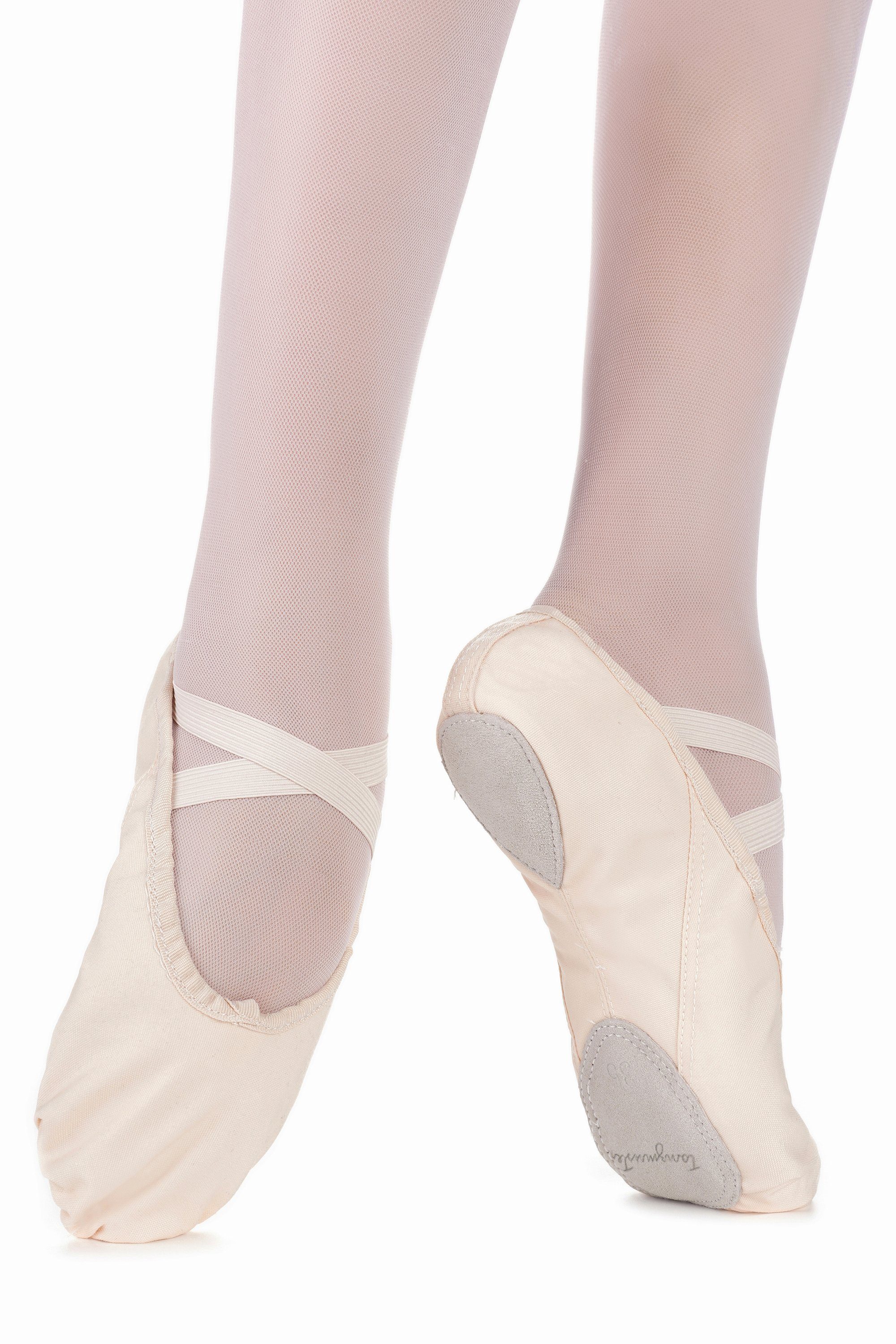 mit Ledersohle sandfarben Charlie Tanzschuh für tanzmuster Ballettschuhe Mädchen geteilter Ballettschläppchen