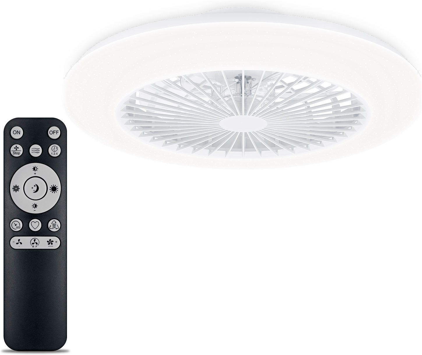 Philips LED Deckenleuchte Deckenventilator Amigo, Abschaltautomatik, CCT - über Fernbedienung, Dimmer, Dimmfunktion, Farbsteuerung, Farbwechsel, Fernbedienung, Infrarot inkl., Ventilatorfunktion, dimmbar über Fernbedienung, mehrere Helligkeitsstufen, LED