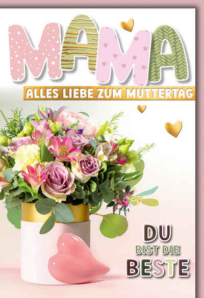 Verlag Dominique Grußkarten Muttertag - Karte mit Umschlag - Blumenbouquet