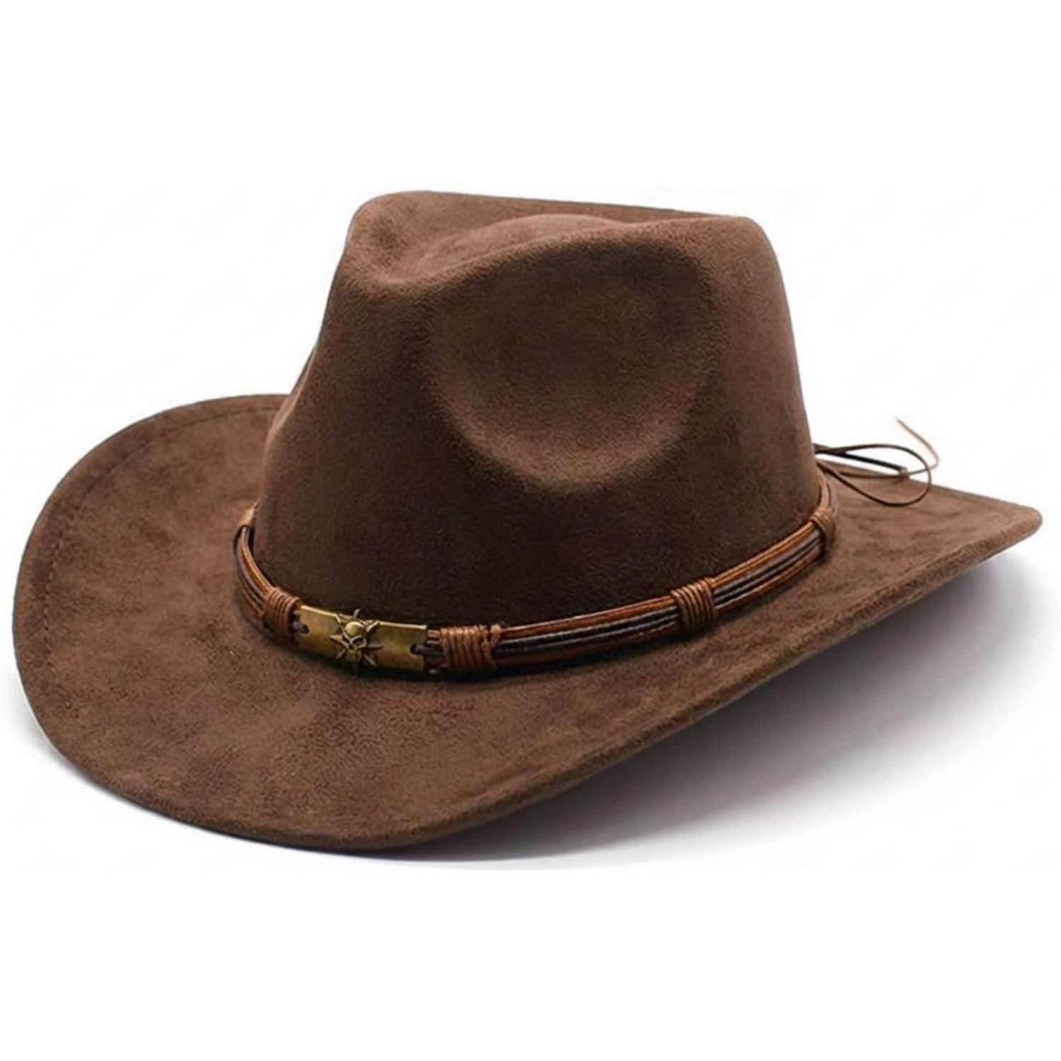 LuxusKollektion Cowboyhut Cowboyhut Wildleder Damen Herren Einheitsgröße-M B1# Braun