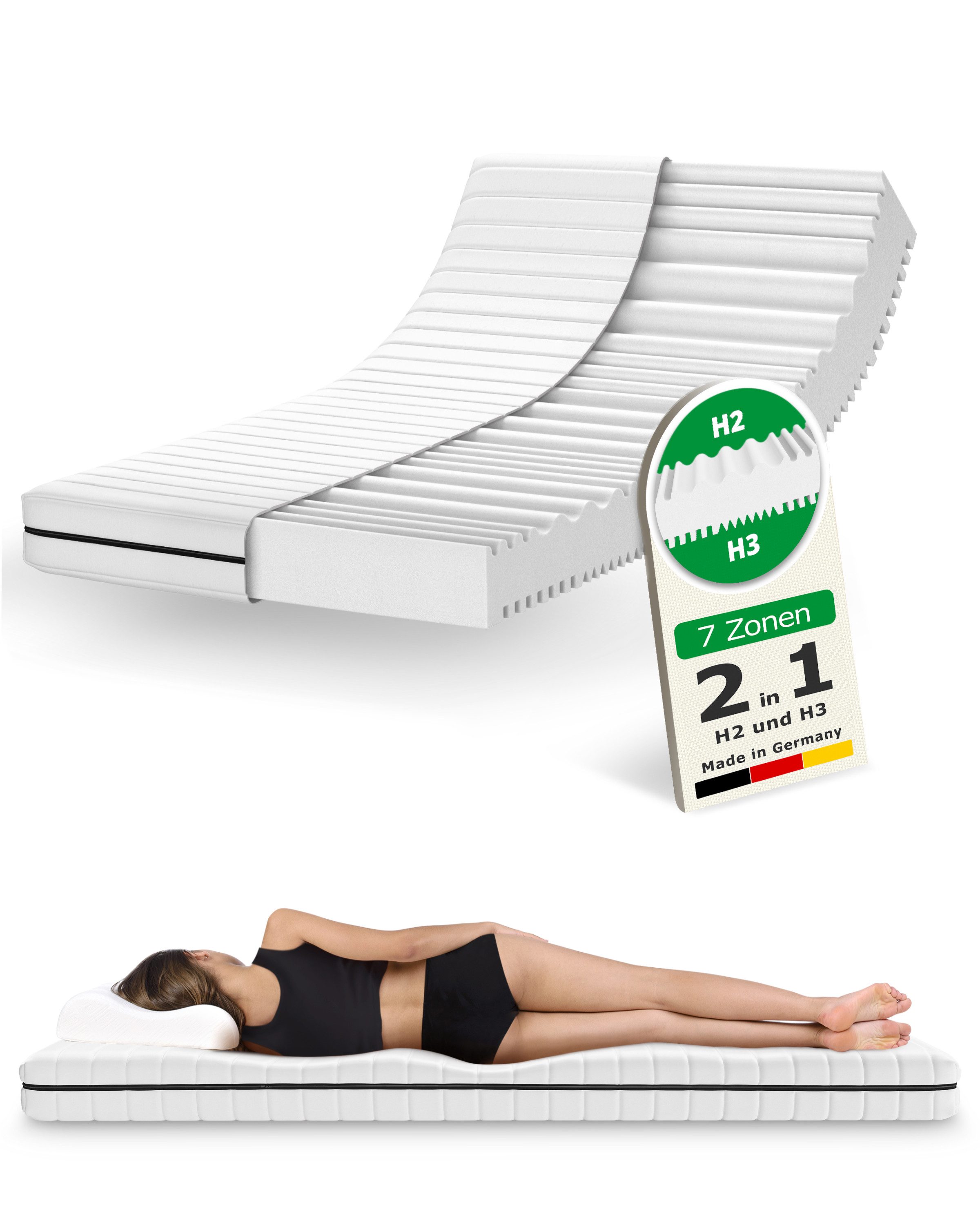 Kaltschaummatratze 15 cm 7-Zonen Kaltschaummatratze verfügt über 2 Härtegra günstig online kaufen