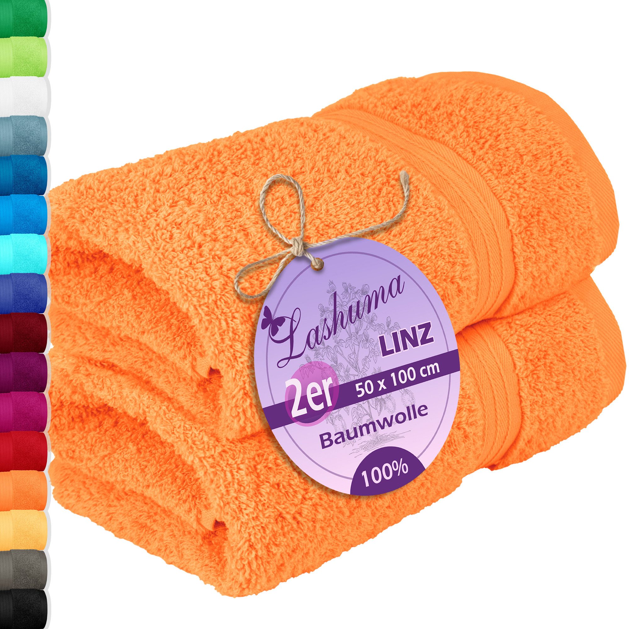 Lashuma Handtücher Linz, Frottee (2-St), Frottee Handtücher orange 50x100 c günstig online kaufen
