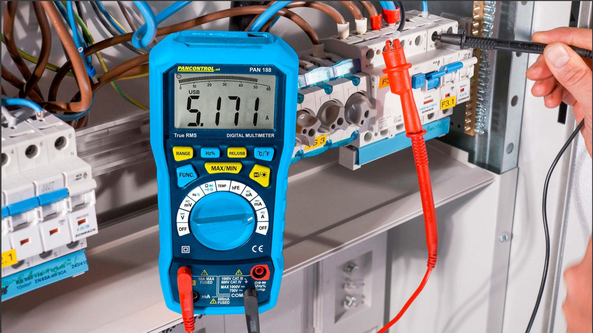 Pancontrol Multimeter PAN 188, 1000V CAT III True RMS mit USB & Bluetooth