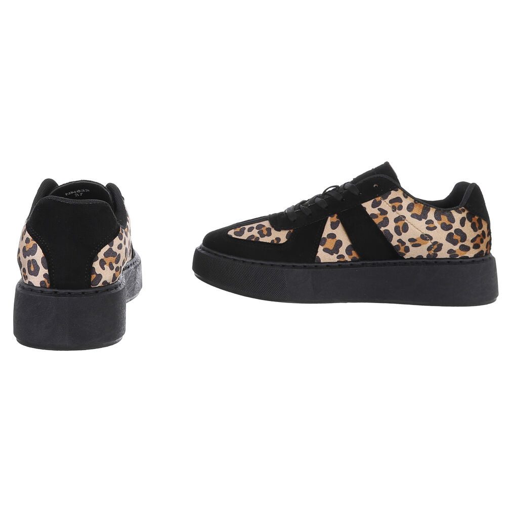 Ital-Design Damen Low-Top Freizeit Sneaker (88671577) Flach Sneakers Low in Schwarz