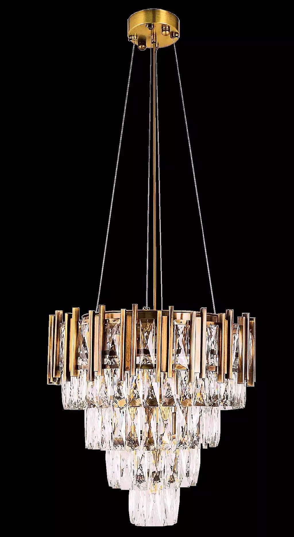 JVmoebel Kronleuchter Luxus Deckenlampe aus Kristall in Gold, Leuchtmittel wechselbar, Made in Europa