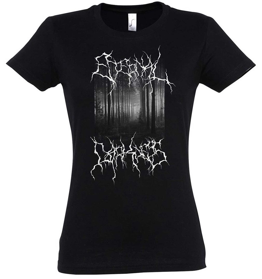 Urban Backwoods Print-Shirt Eternal Darkness Blackmetal Forest Damen T-Shirt Black Norwegian True (1-tlg) Norwegian Forest Death Deathmetal