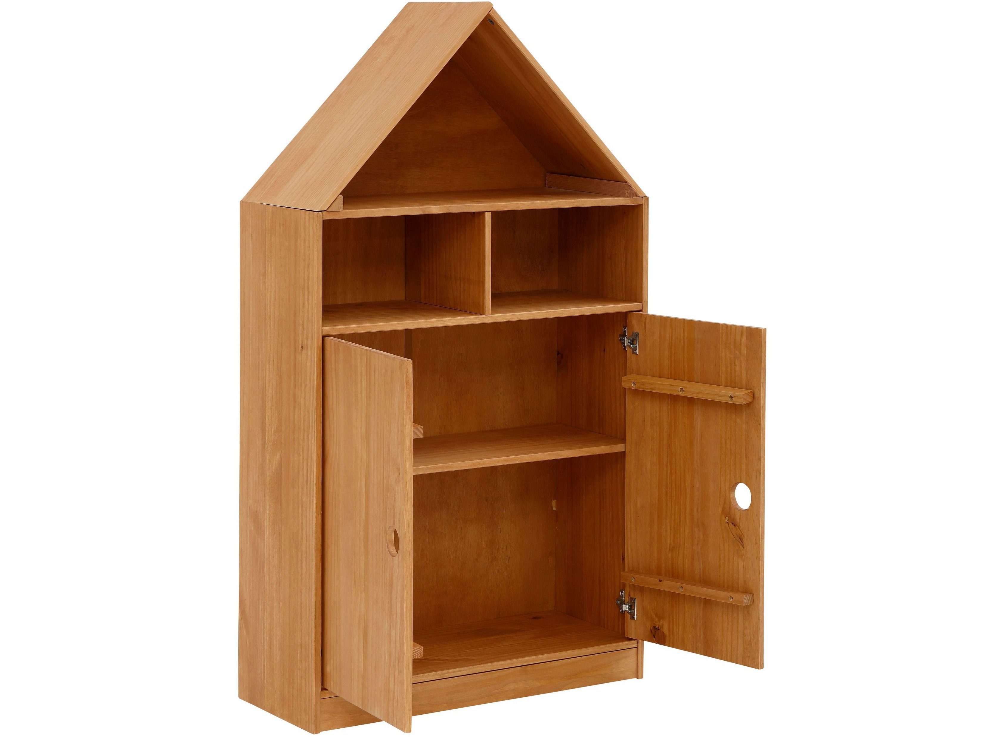 loft24 Kleiderschrank Allie Schrank mit 2 Türen in Hausoptik, Kiefer, Landhaus, Kindermöbel