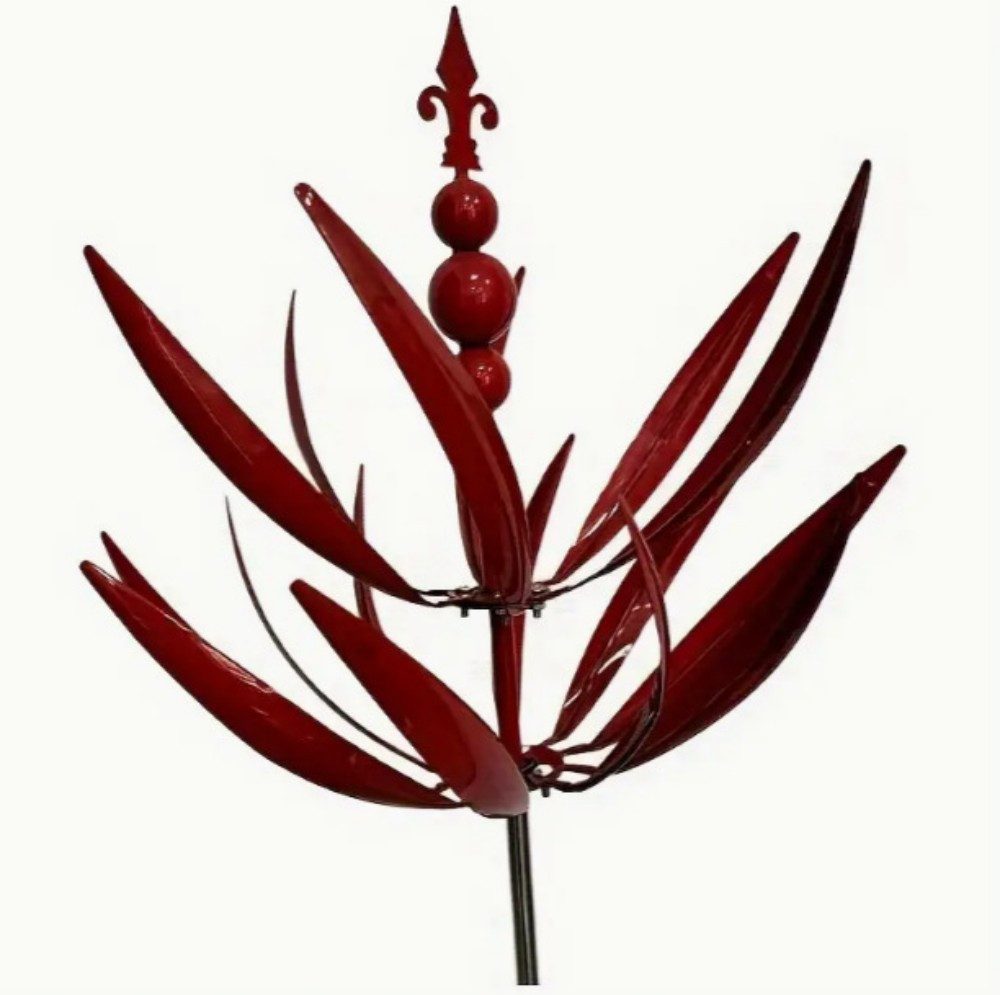 SIKAINI Schlagmetall Windspinner Garten Deko, 3D-Doppelrotor-Design