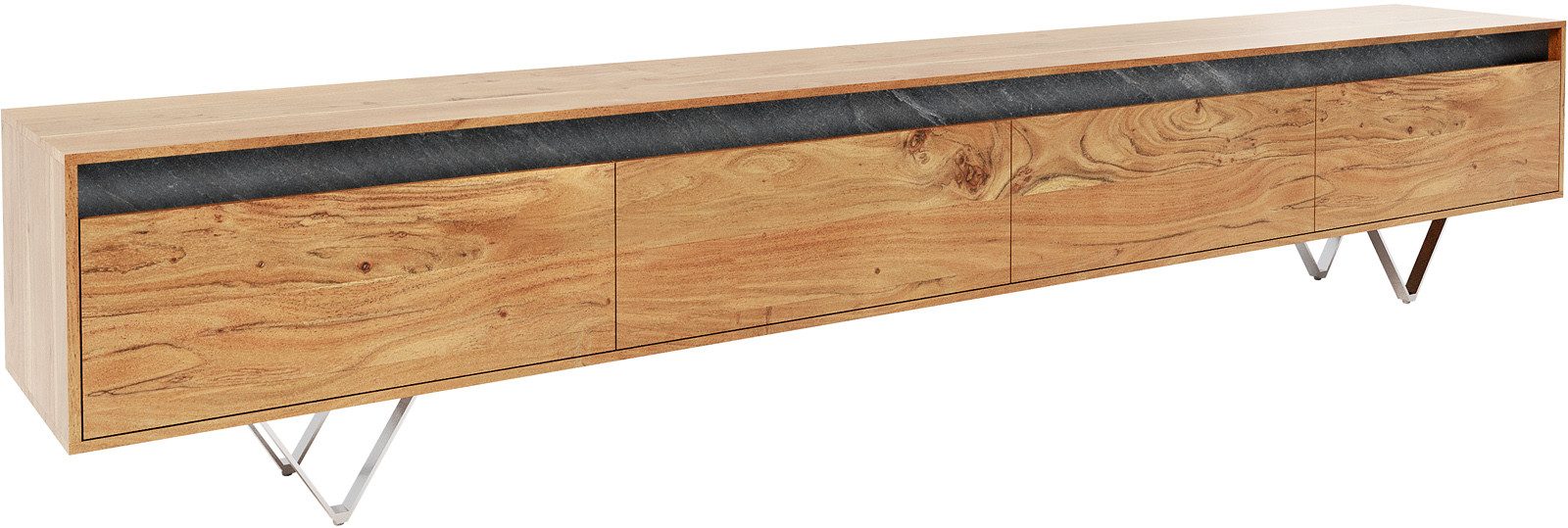 DELIFE Lowboard Stonegrace, Akazie Natur Schiefer günstig online kaufen