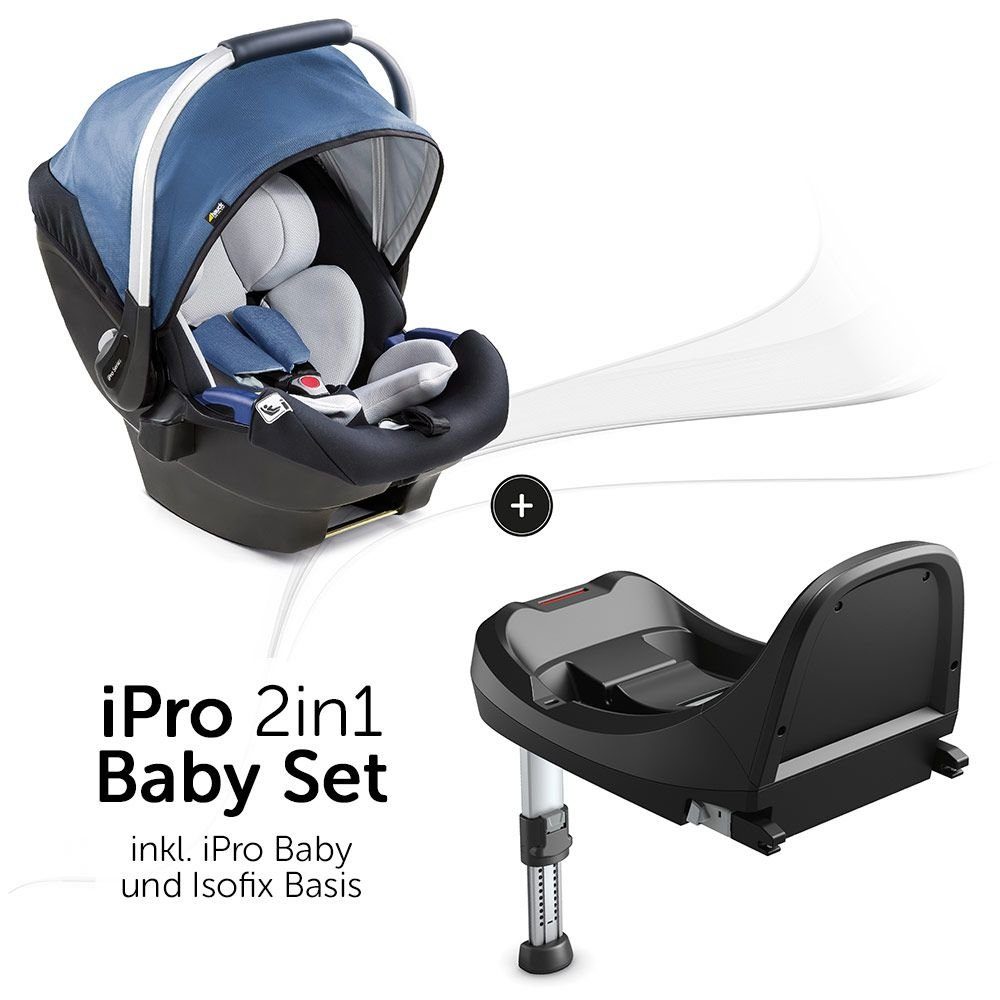 Hauck Babyschale iPro Baby - Denim, bis: 13 kg, Gruppe 0+ Baby Autositz ab  Geburt bis 18 Monate inkl. Isofix Basis