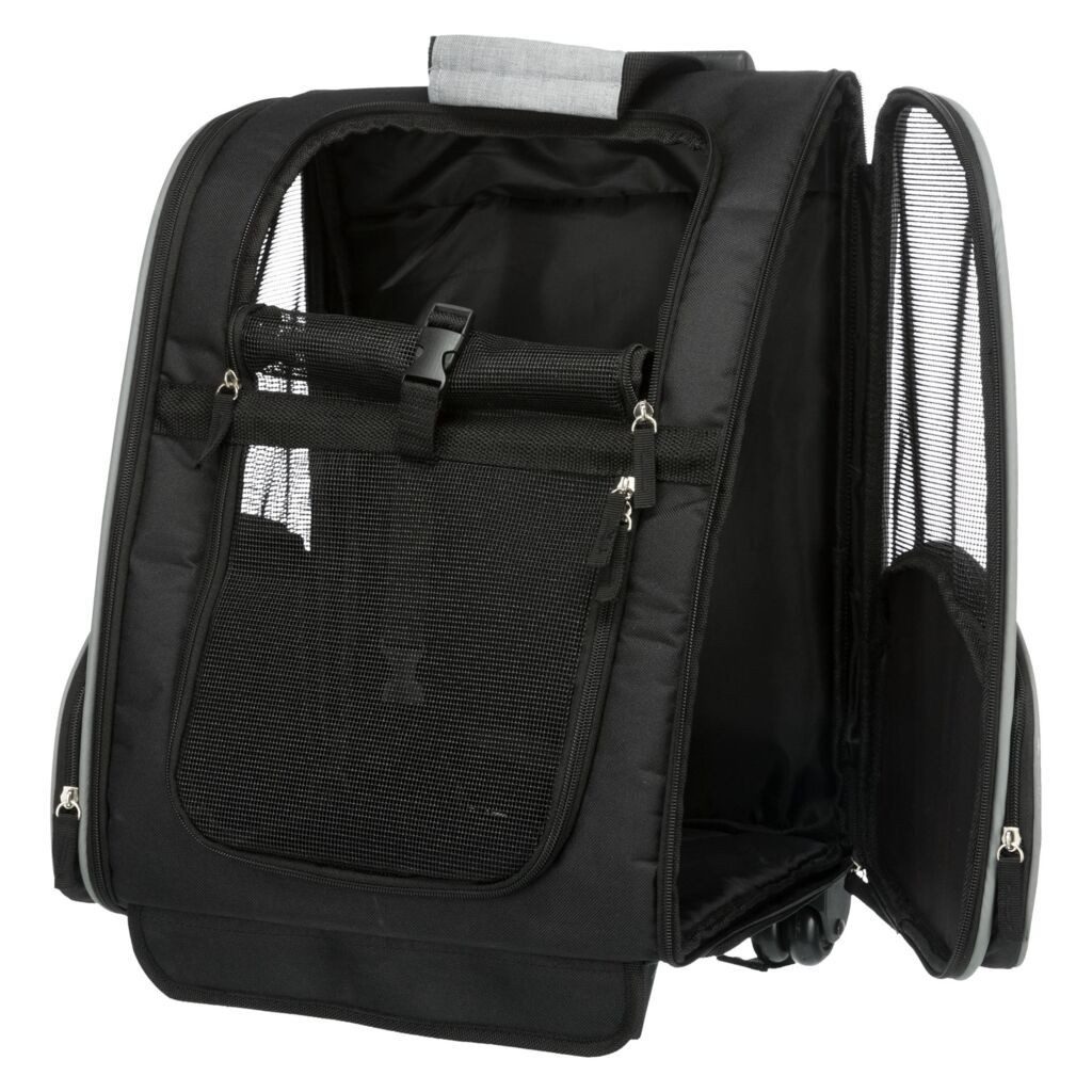 TRIXIE Hunde-Transportbox Trolley - schwarz/grau - 32 × 45 × 25 cm