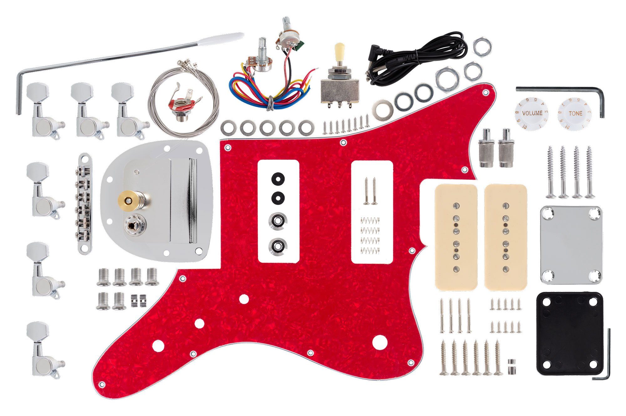 Rocktile E-Gitarre "Do-it-yourself" DIY Bausatz, JAG-Style, Korpus: Paulownia - Hals: Ahorn geschraubt - Griffbrett: Blackwood