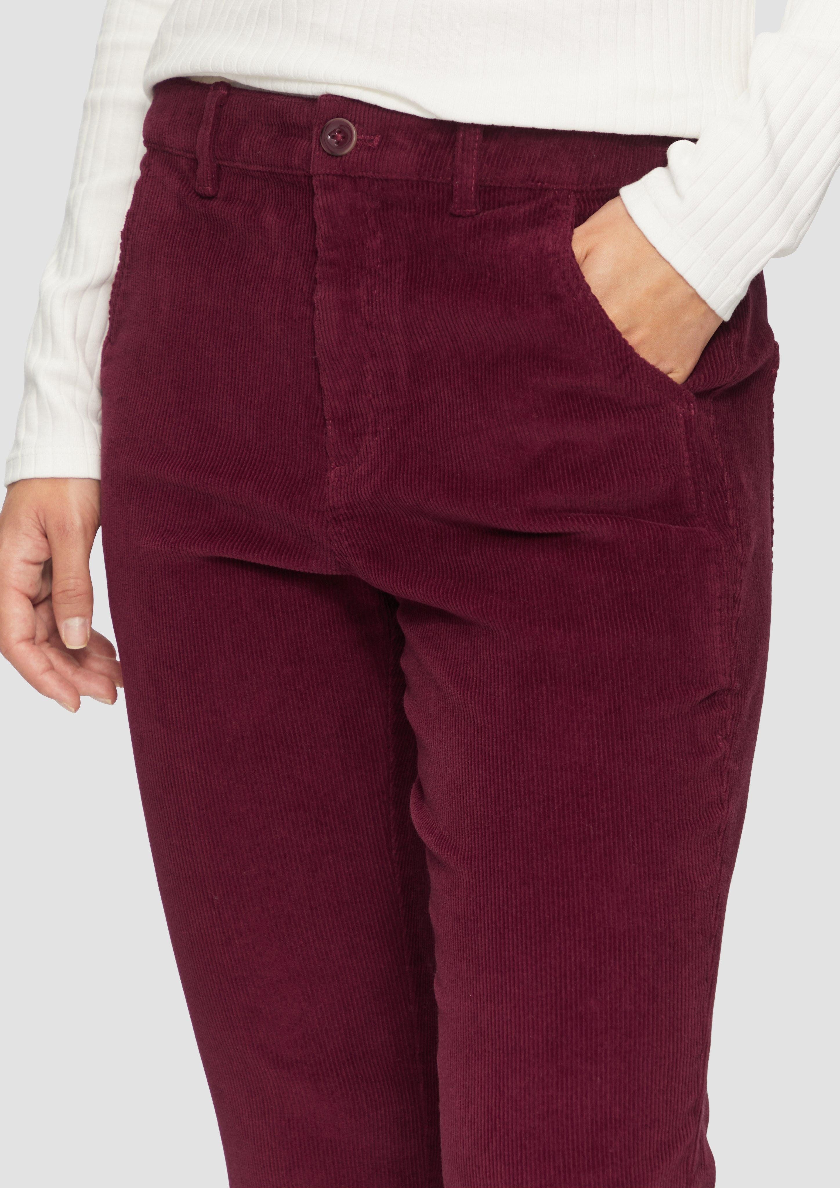 s.Oliver Stoffhose Schmal geschnittene Cordhose Label-Patch günstig online kaufen