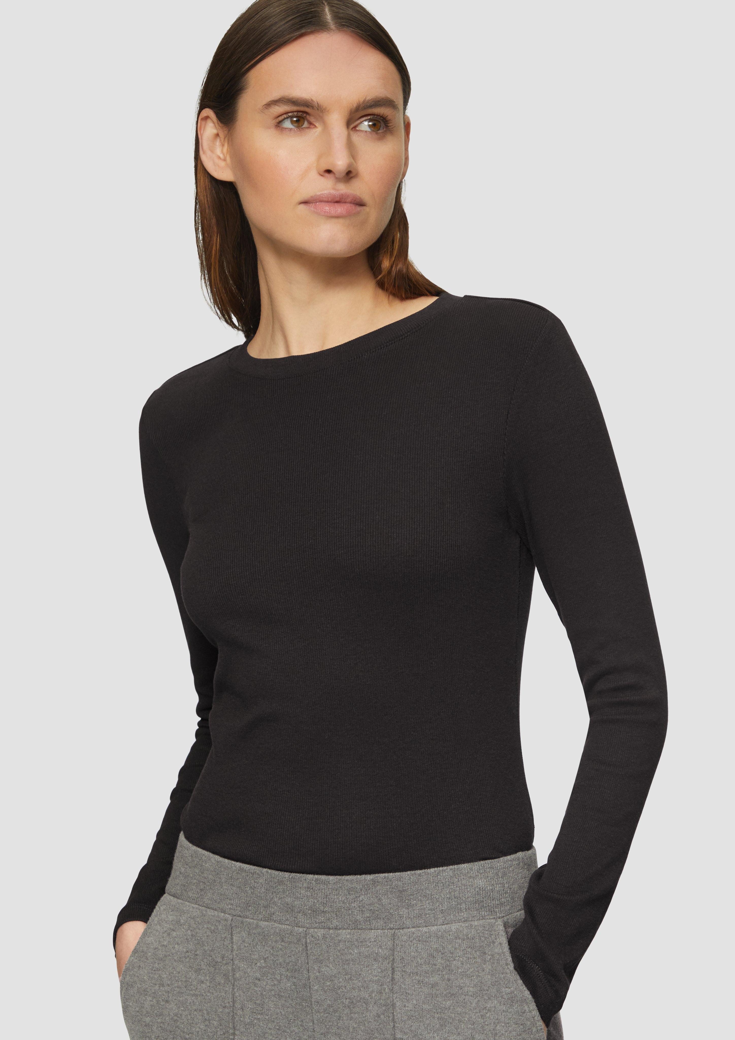 s.Oliver Langarmshirt Geripptes Langarmshirt im Slim günstig online kaufen