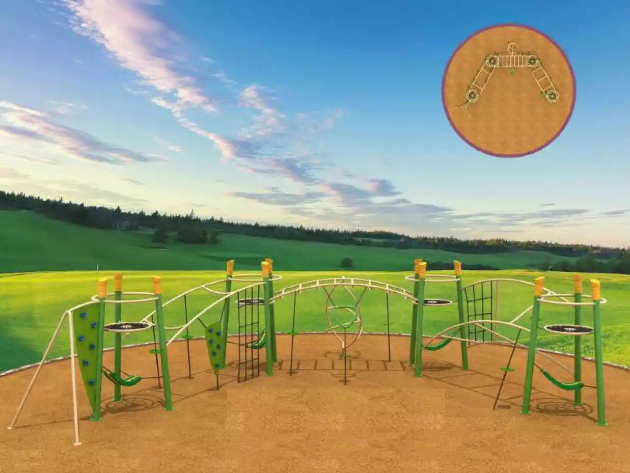 Klettergerüst Kletterspielplatz aus Kunststoff mit Kletterwand und Hindernisparcours