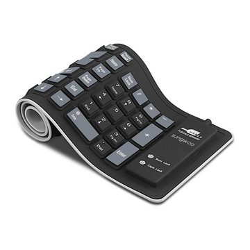 GelldG Faltbare Silikon Tastatur, USB Wasserdicht-Rollout, Tastatur für PC flexible Tastatur