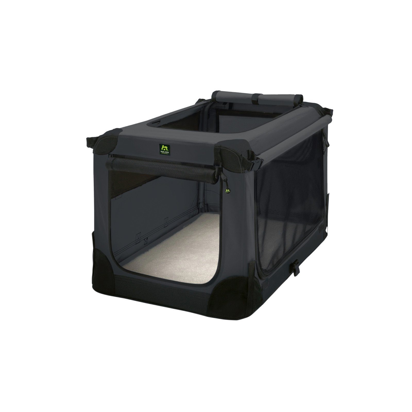 MAELSON Tiertransportbox Soft Kennel Transportbox, faltbar, anthrazit, für Hunde und Katzen geeignet