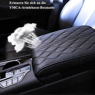 SOTOR Auto-Fußmatten Vier-Jahreszeiten-Universal Auto Armlehne Box Booster Kissen, Leder Auto Armlehne Box