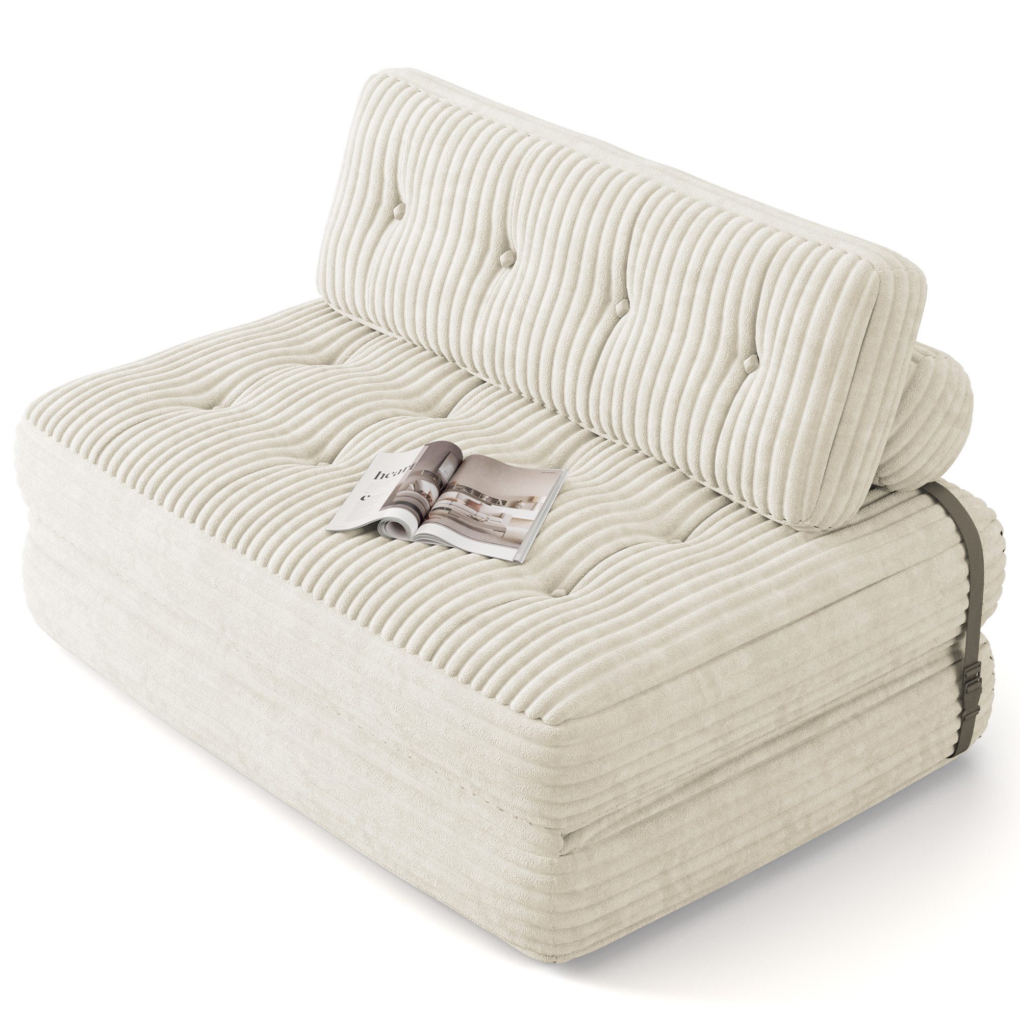 Bealife Schlafsofa Klappbares Sofa, Relaxsessel Indoor-Lazy Mit Rückenkissen, kein Aufbau, sofort nutzbar